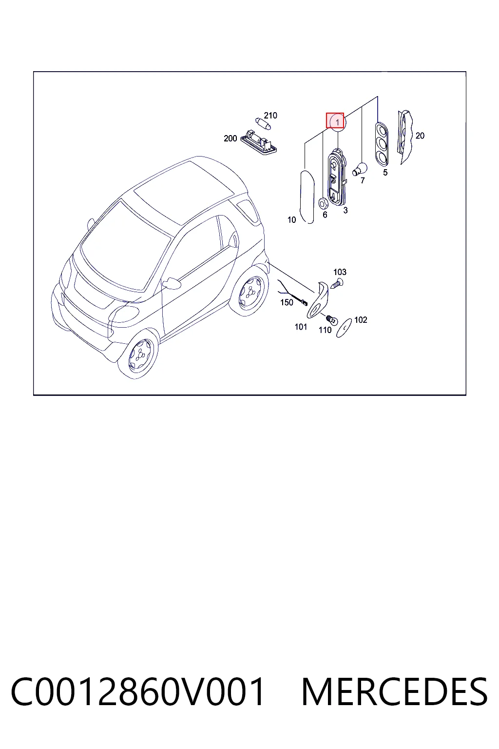 Lampa zespolona tylna lewa Smart CITY-COUPE coupe (450) (1998 - 2004) cena, od 86,27 USD