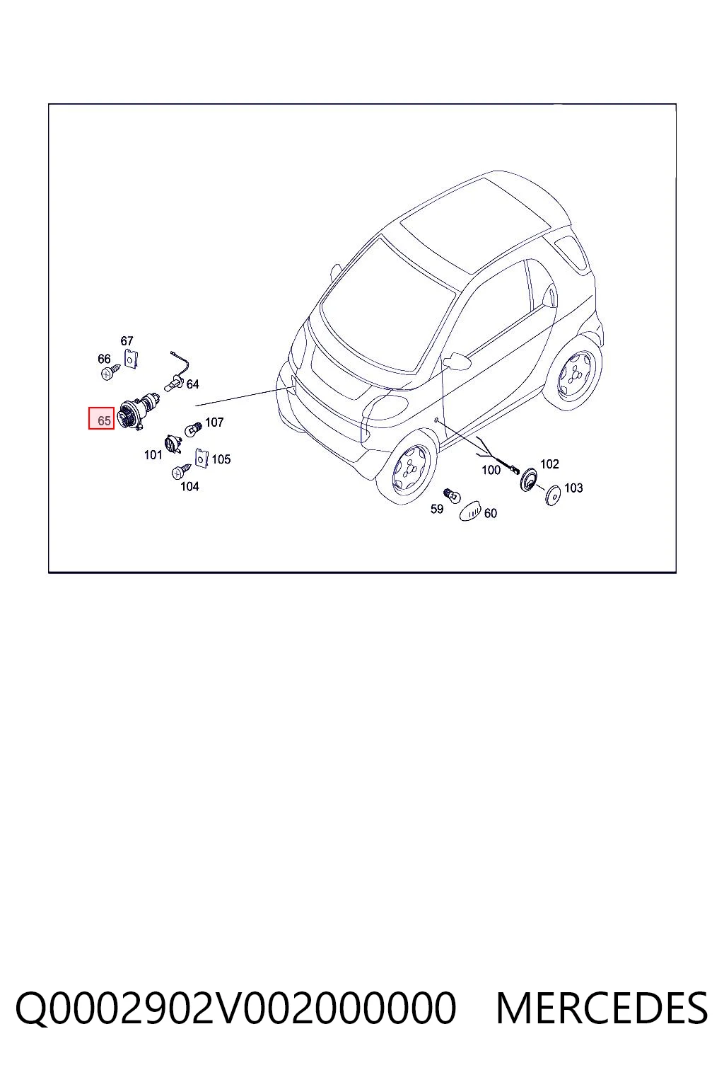 Lampa przeciwmgielna lewa/prawa Smart FORTWO coupe (450) (2004 - 2007) cena, od 59,67 USD