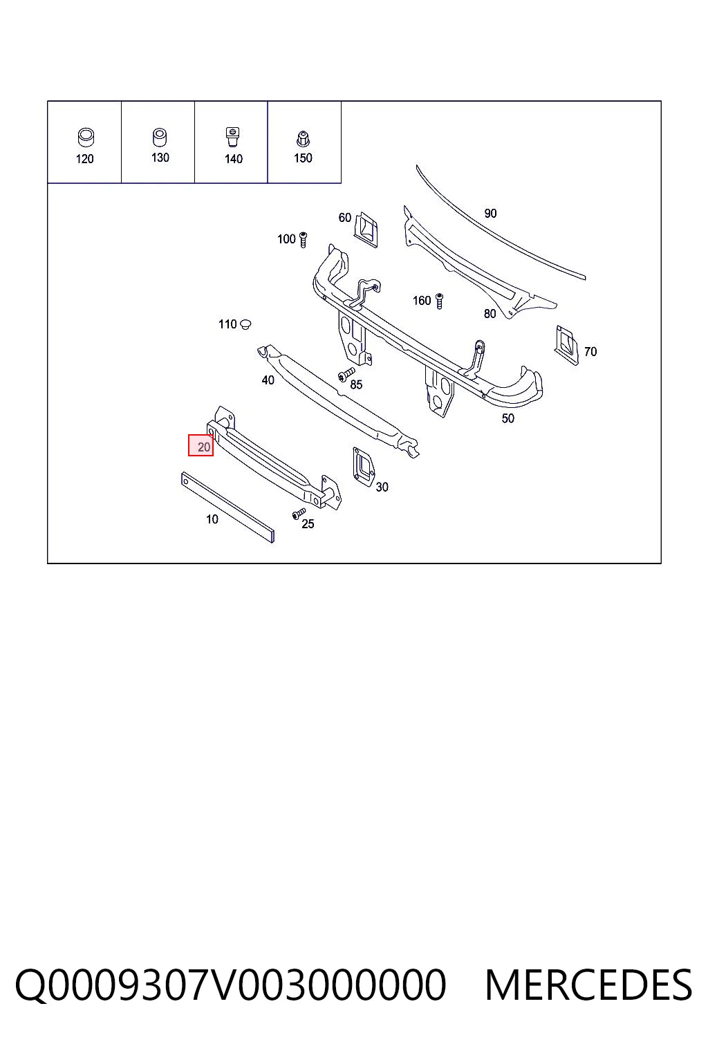 Wzmocnienie zderzaka przedniego Smart FORTWO coupe (450) (2004 - 2007) cena, od 87,24 USD
