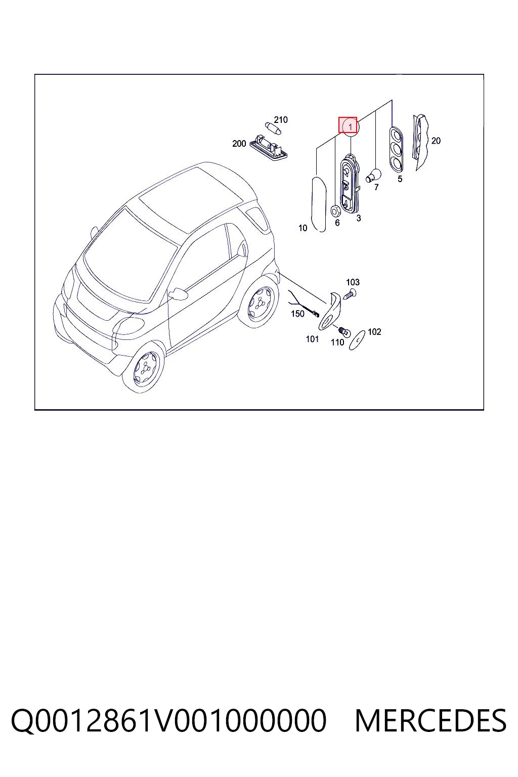 Do koszyka Lampa zespolona tylna prawa Smart FORTWO  450