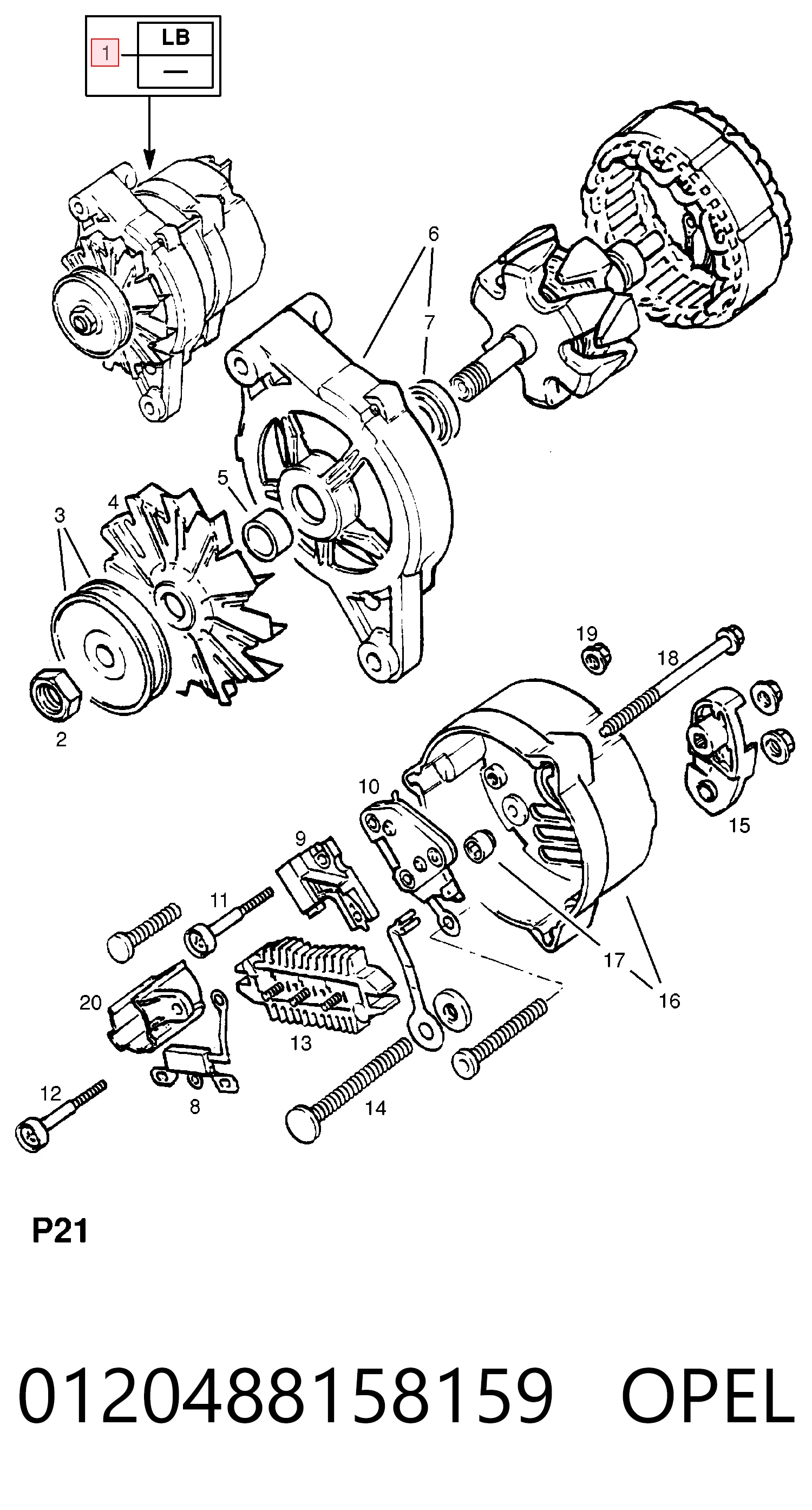  Alternator Opel Corsa 