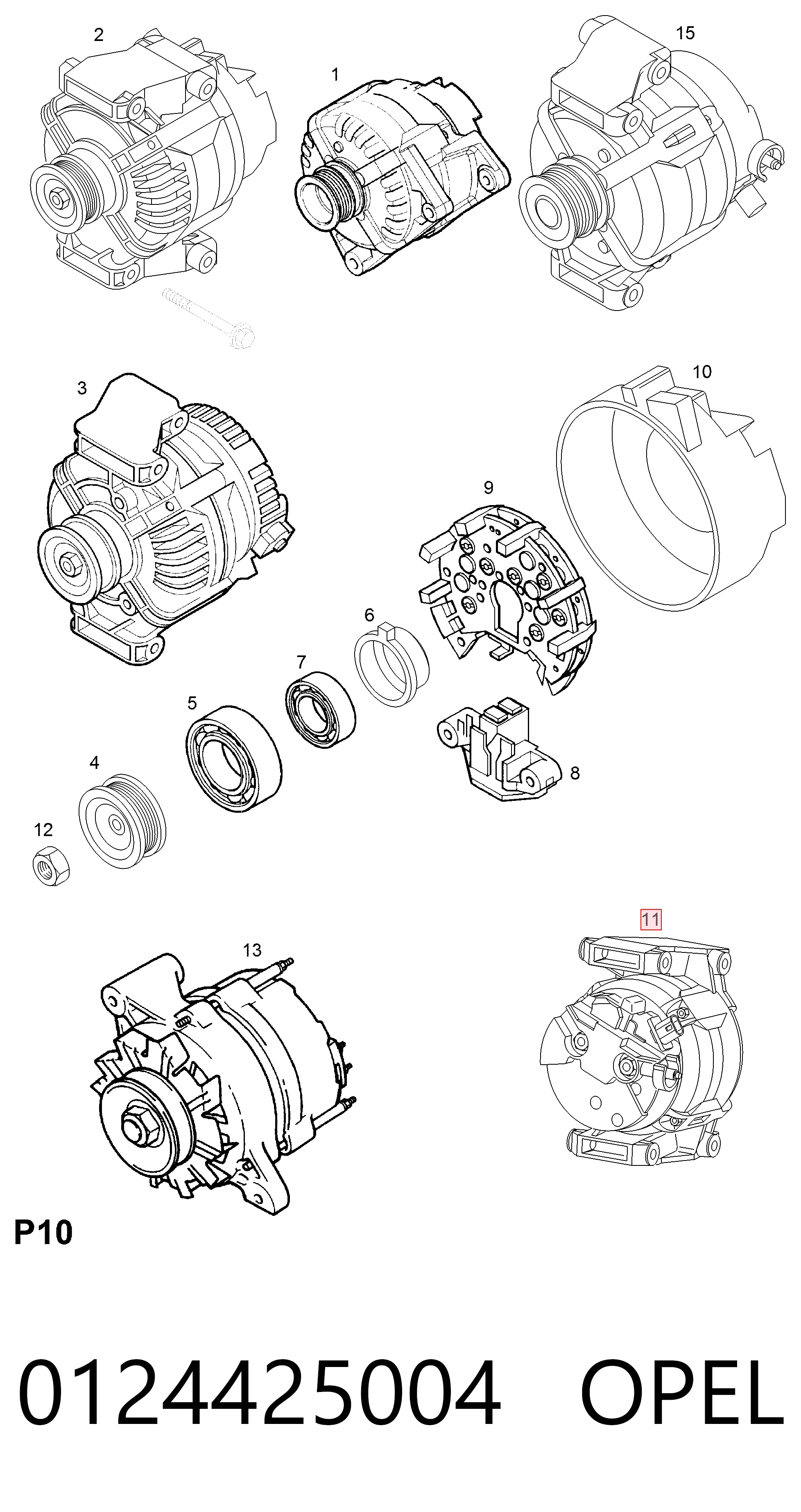 0124425004 Opel Alternator