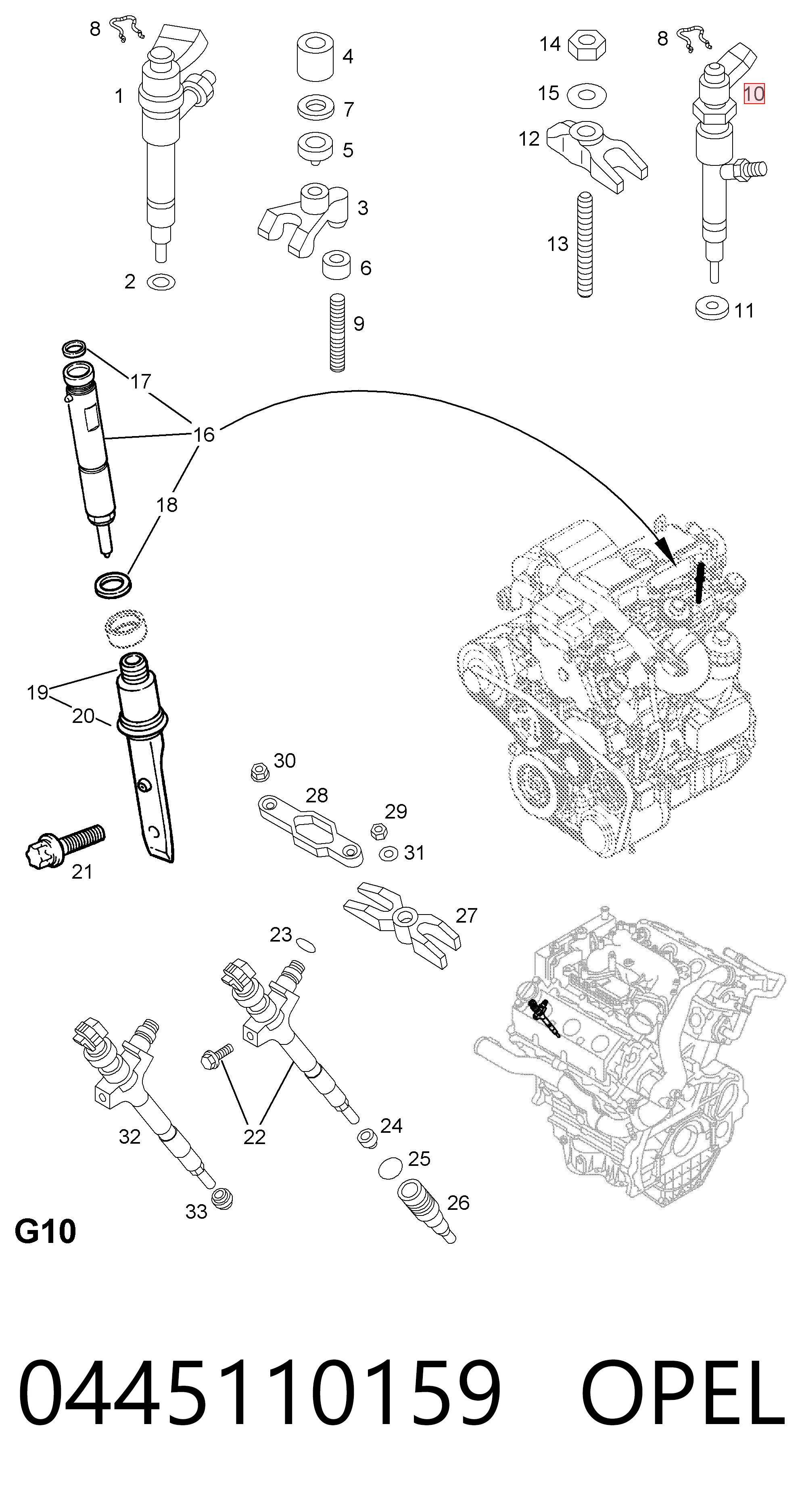Wtryskiwacz paliwa do Opel Astra H TWINTOP L67