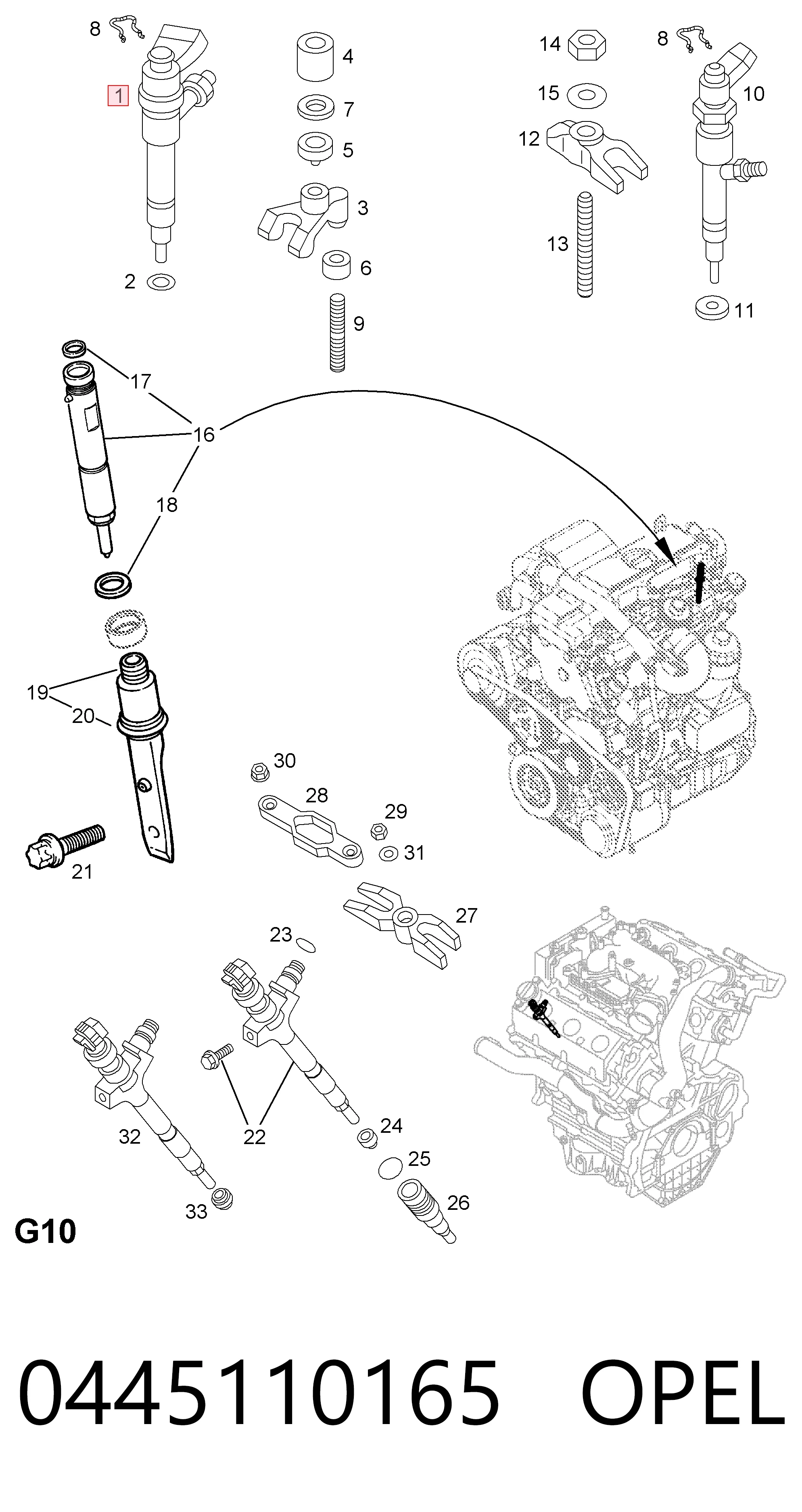 Wtryskiwacz paliwa do Opel Zafira B A05