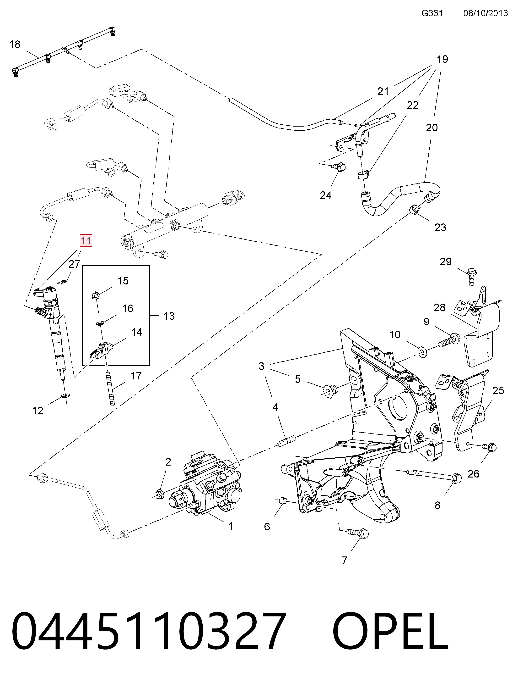 Wtryskiwacz paliwa do Opel Zafira C P12