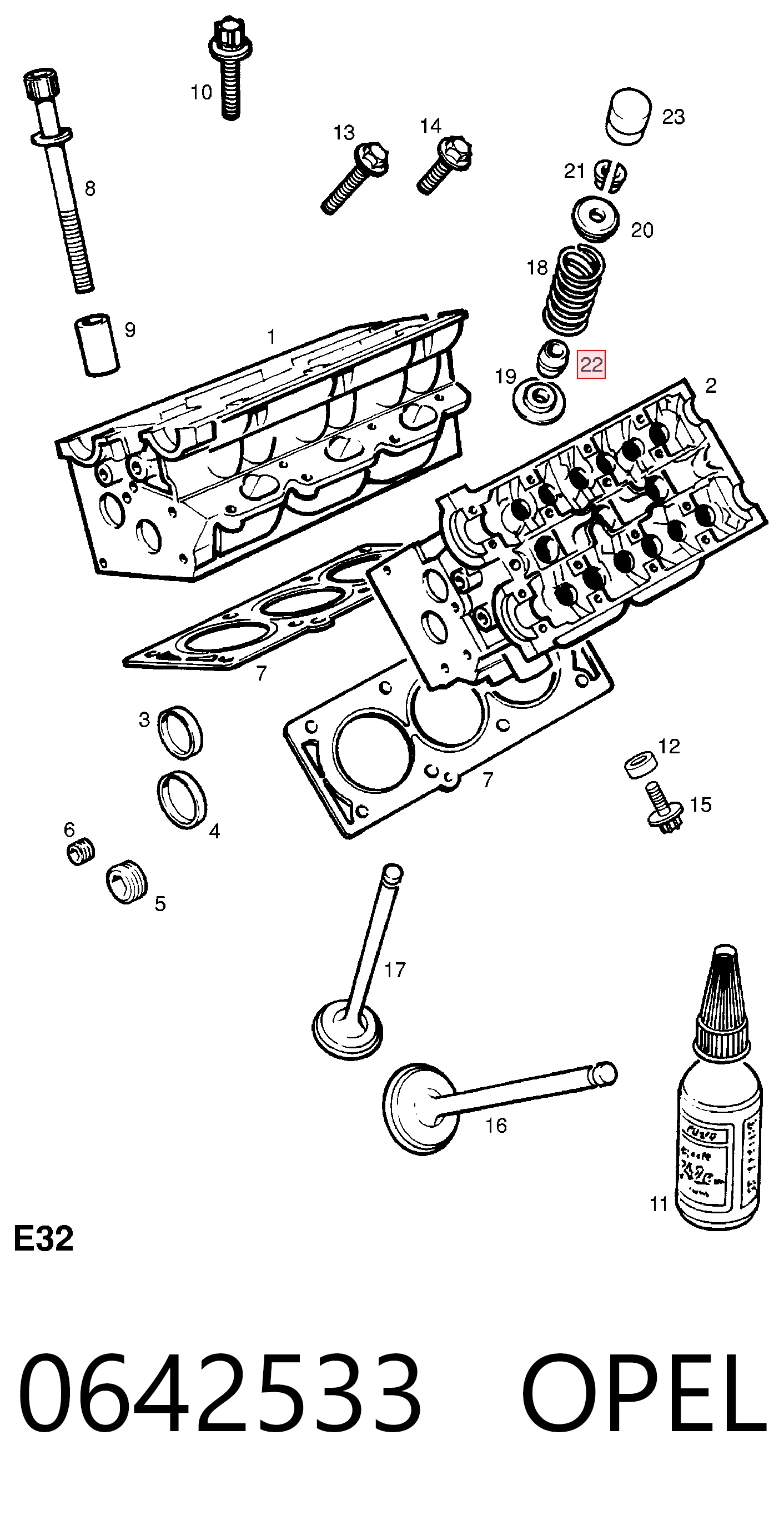  Uszczelniacz zaworu dolotowego/wylotowego Opel Astra 