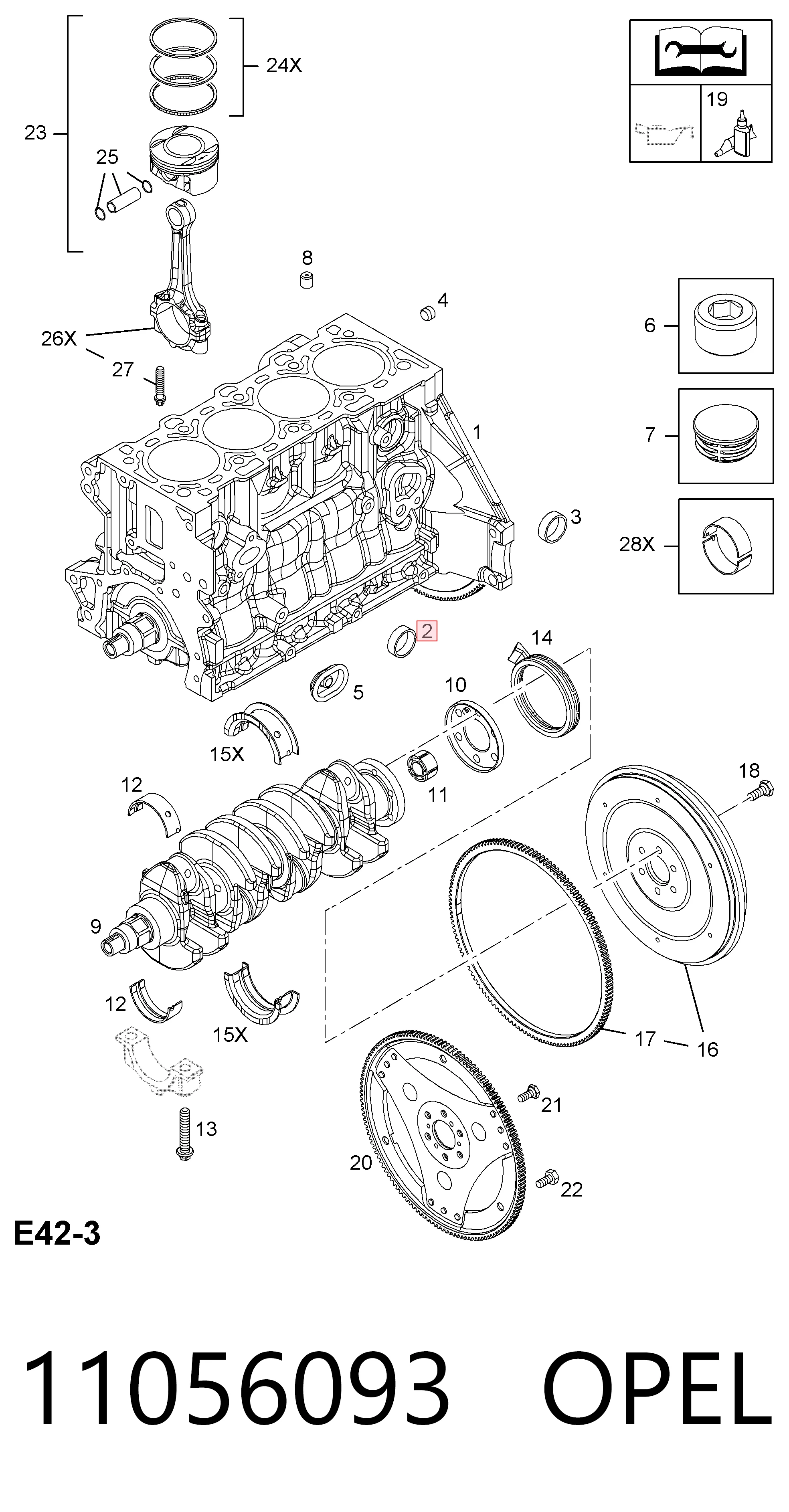 Do koszyka Zaślepka głowicy cylindrów/bloku cylindrów Chevrolet Aveo III T300