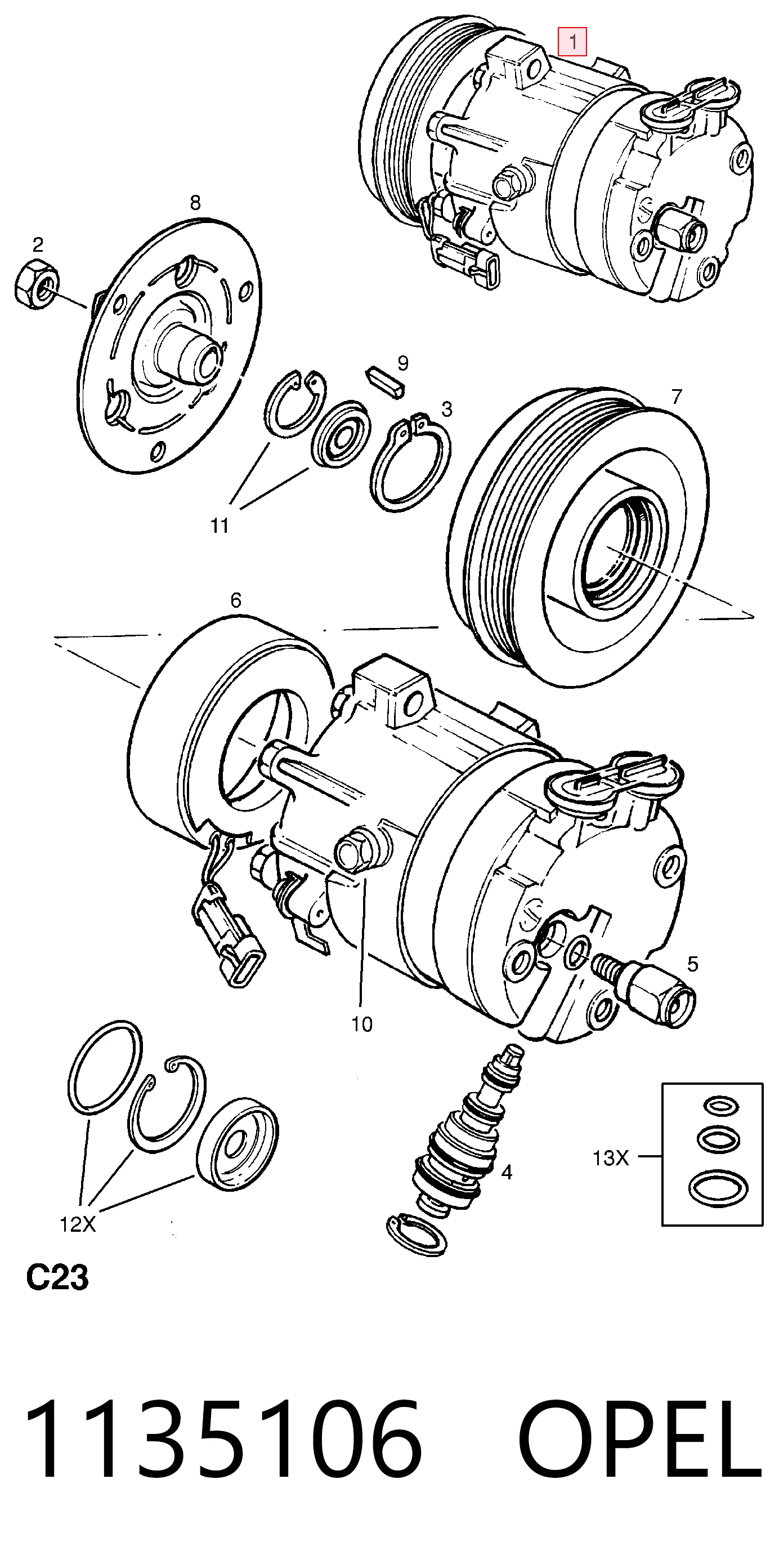 Sprężarka klimatyzacji 1135106 Ford