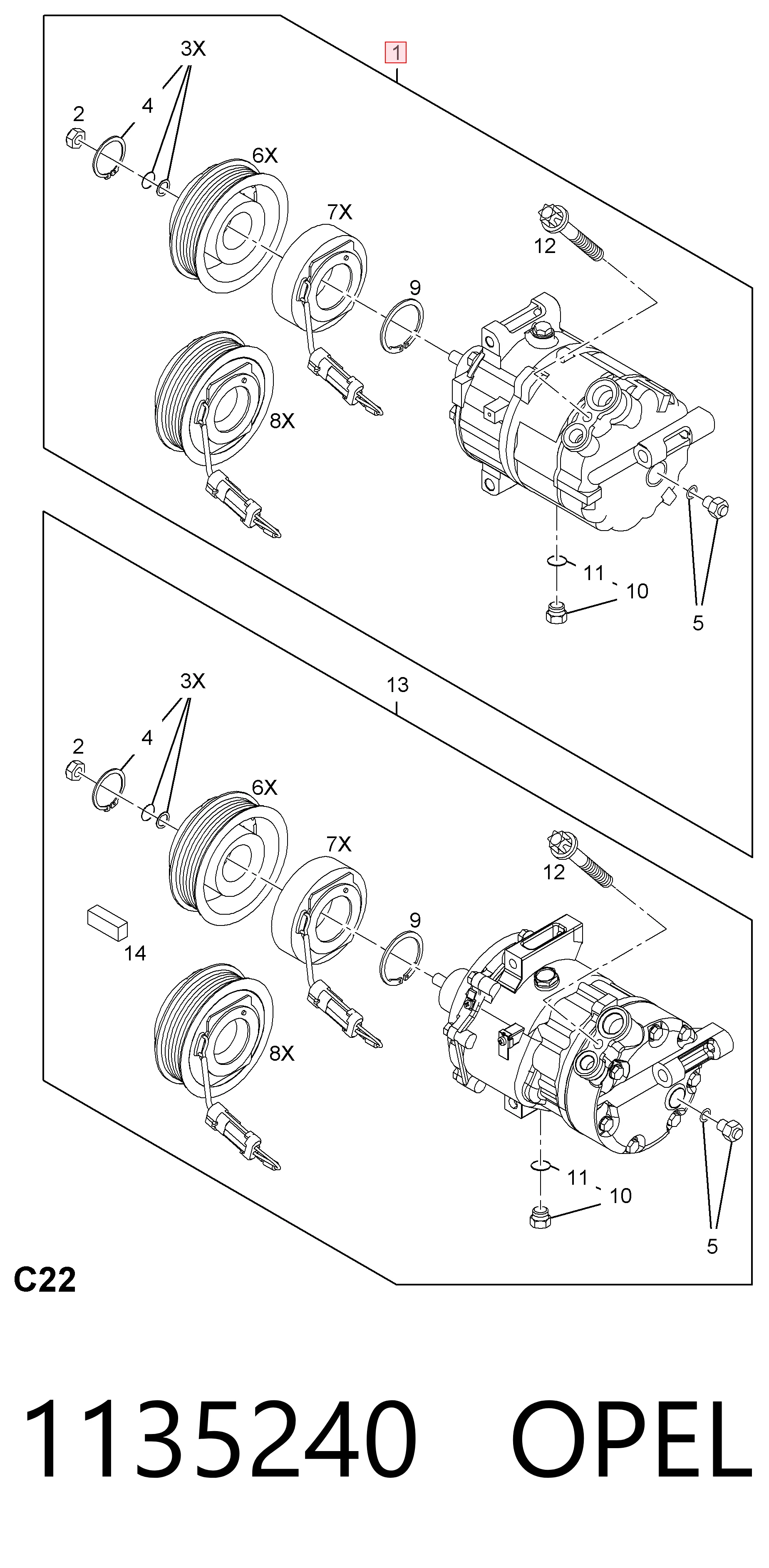 Do koszyka 93197164 General Motors Sprężarka klimatyzacji