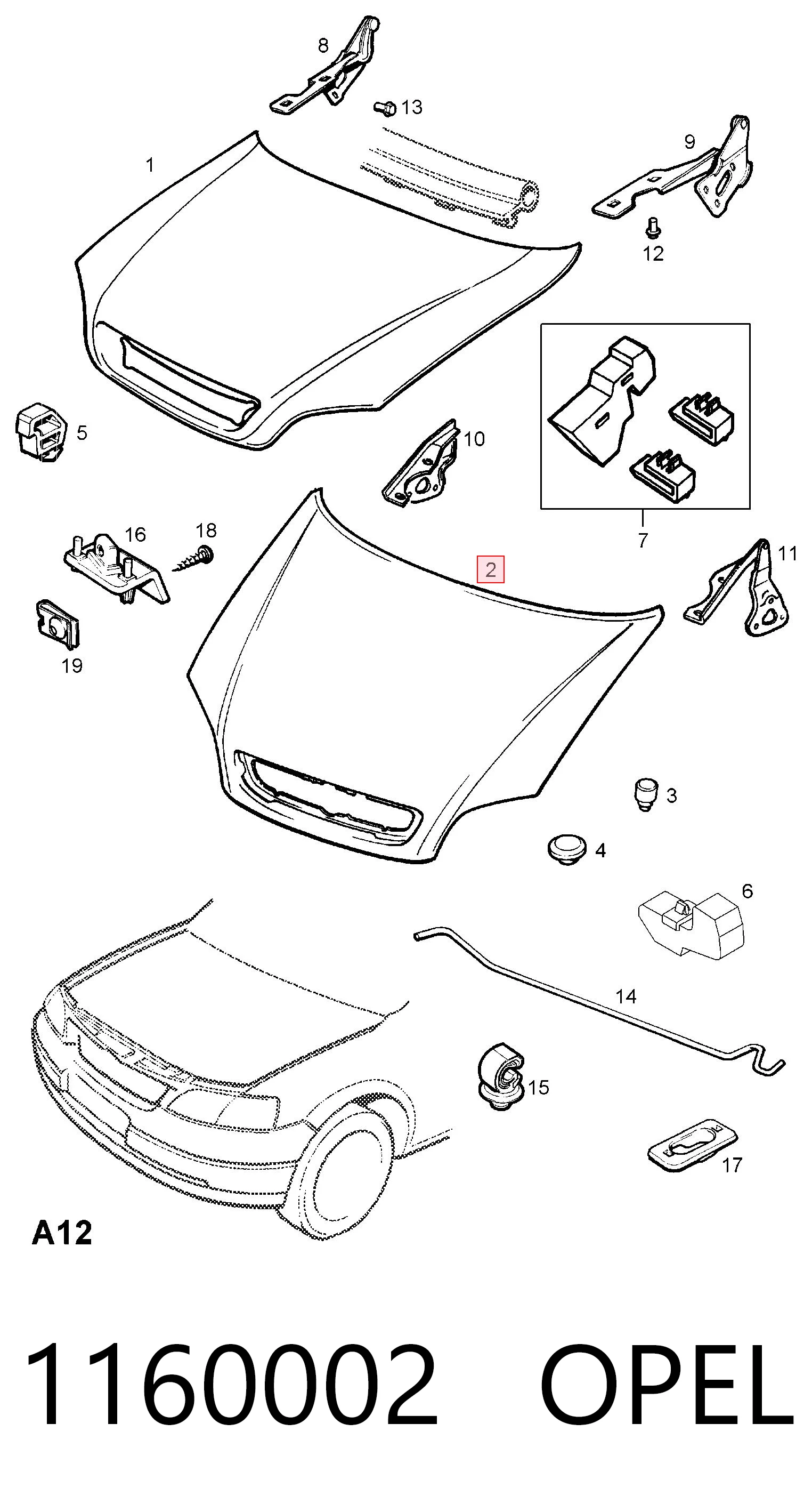 Maska silnika Opel Zafira A minivan (F75) (1999 - 2005) cena, od 195,80 USD