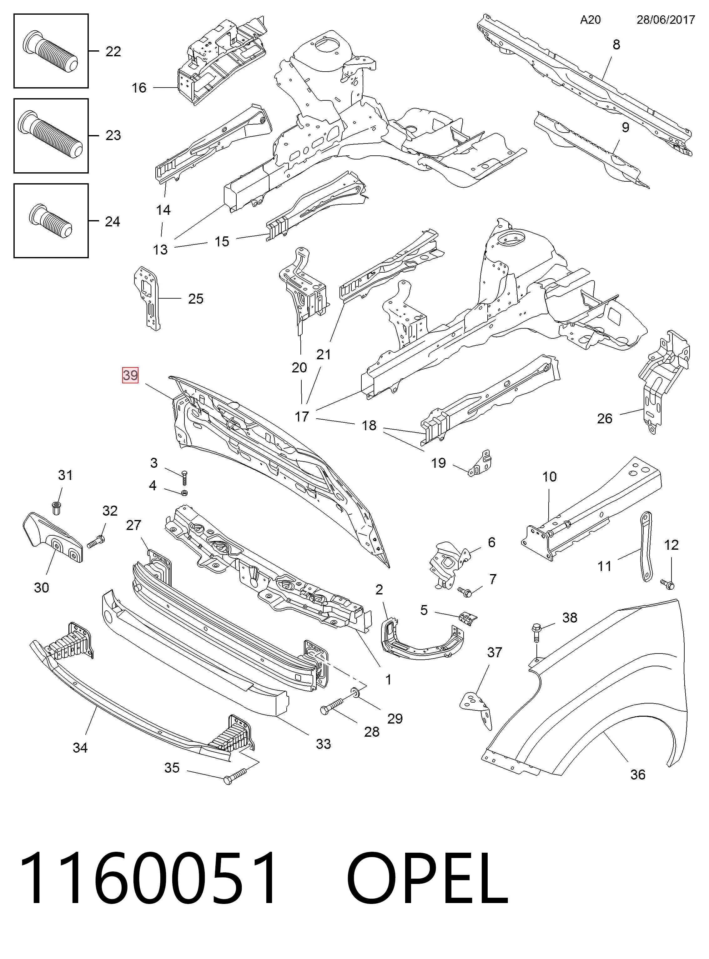 Do koszyka Maska silnika Fiat Doblo II 263