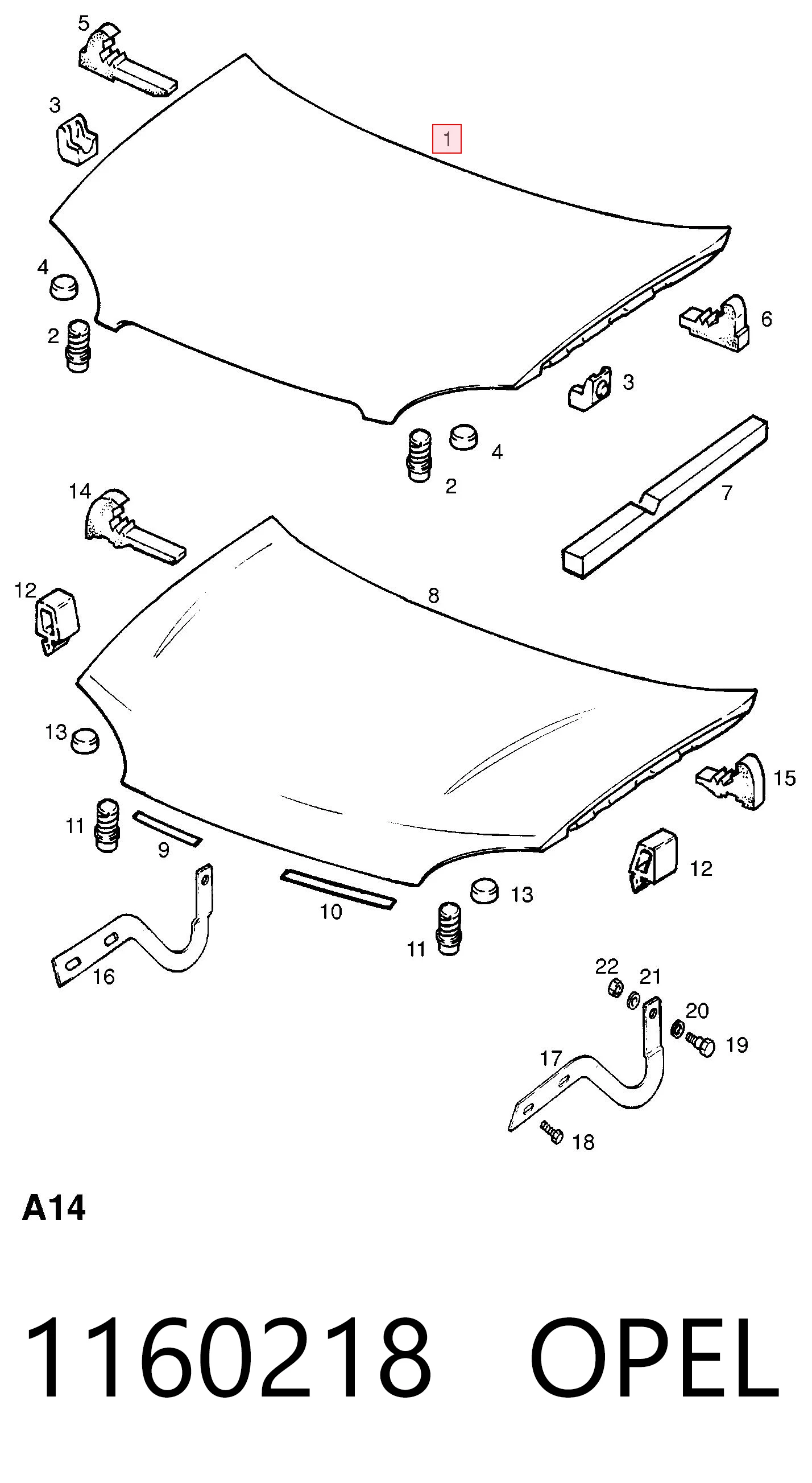 Maska silnika do Opel Corsa B S93