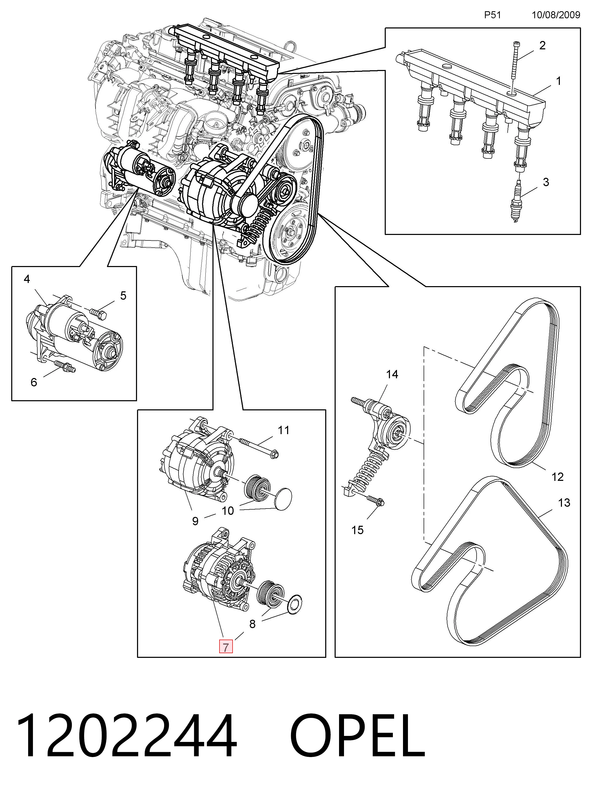 1202244 Opel Alternator