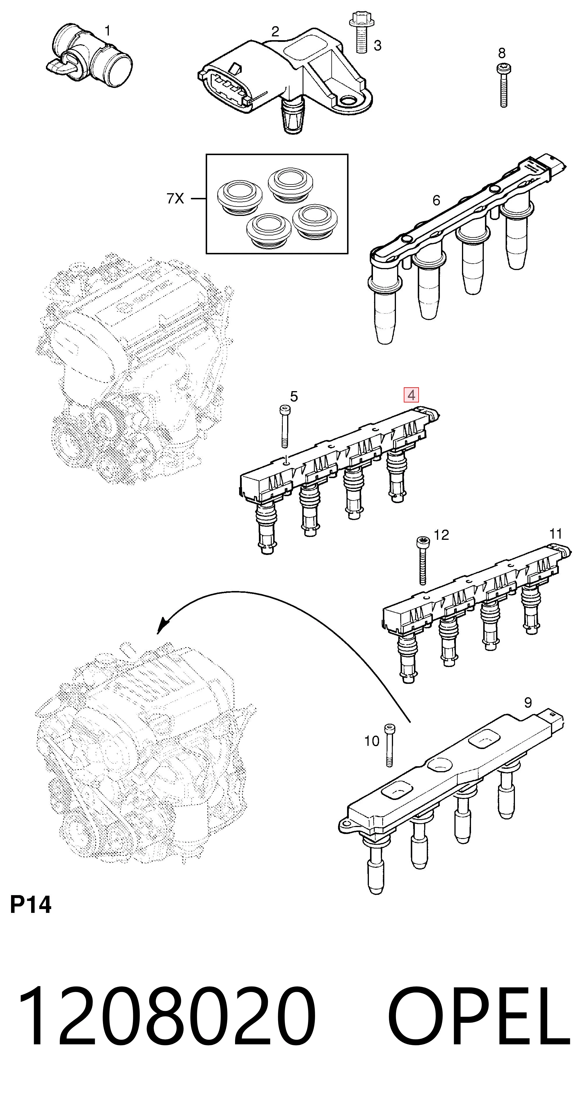 1208020 Opel Cewka zapłonowa