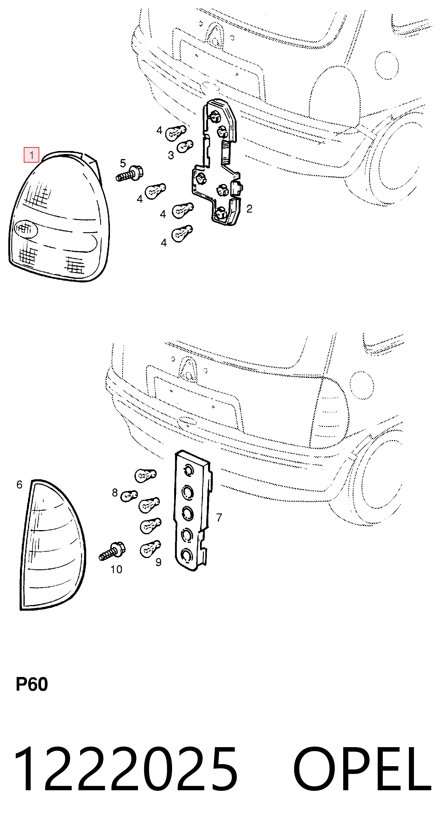 Do koszyka Lampa zespolona tylna lewa Opel Corsa B S93