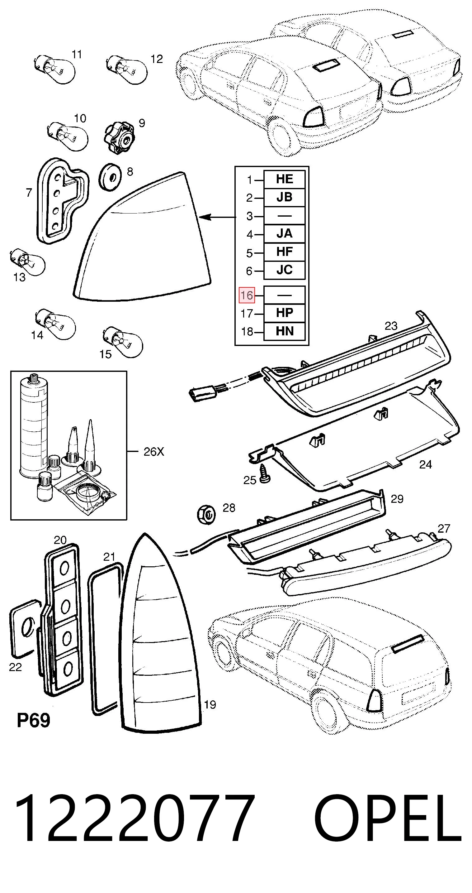 93175675 General Motors Lampa zespolona tylna lewa
