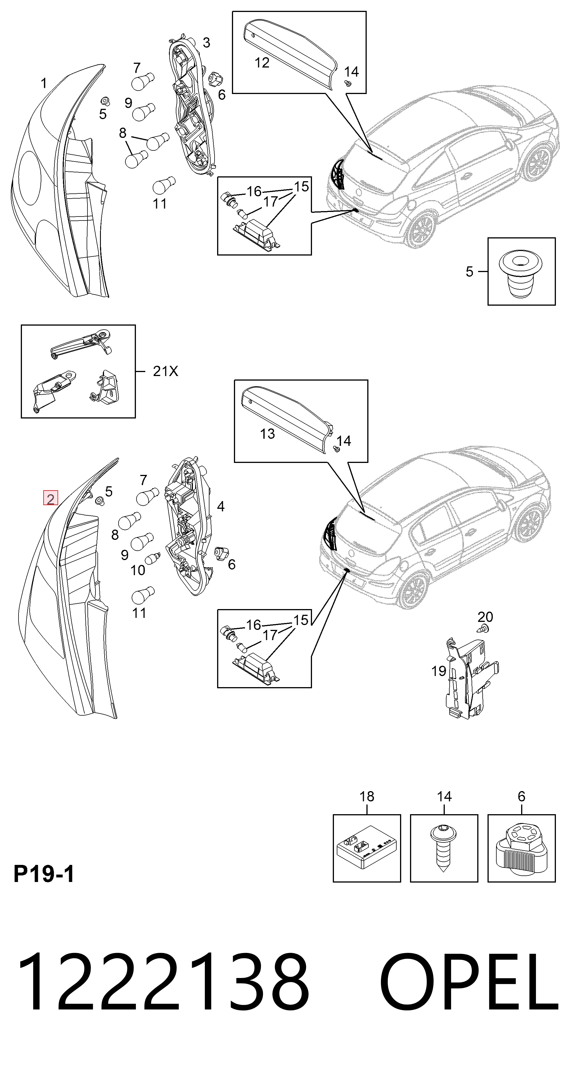 Do koszyka Lampa zespolona tylna lewa Opel Corsa D S07