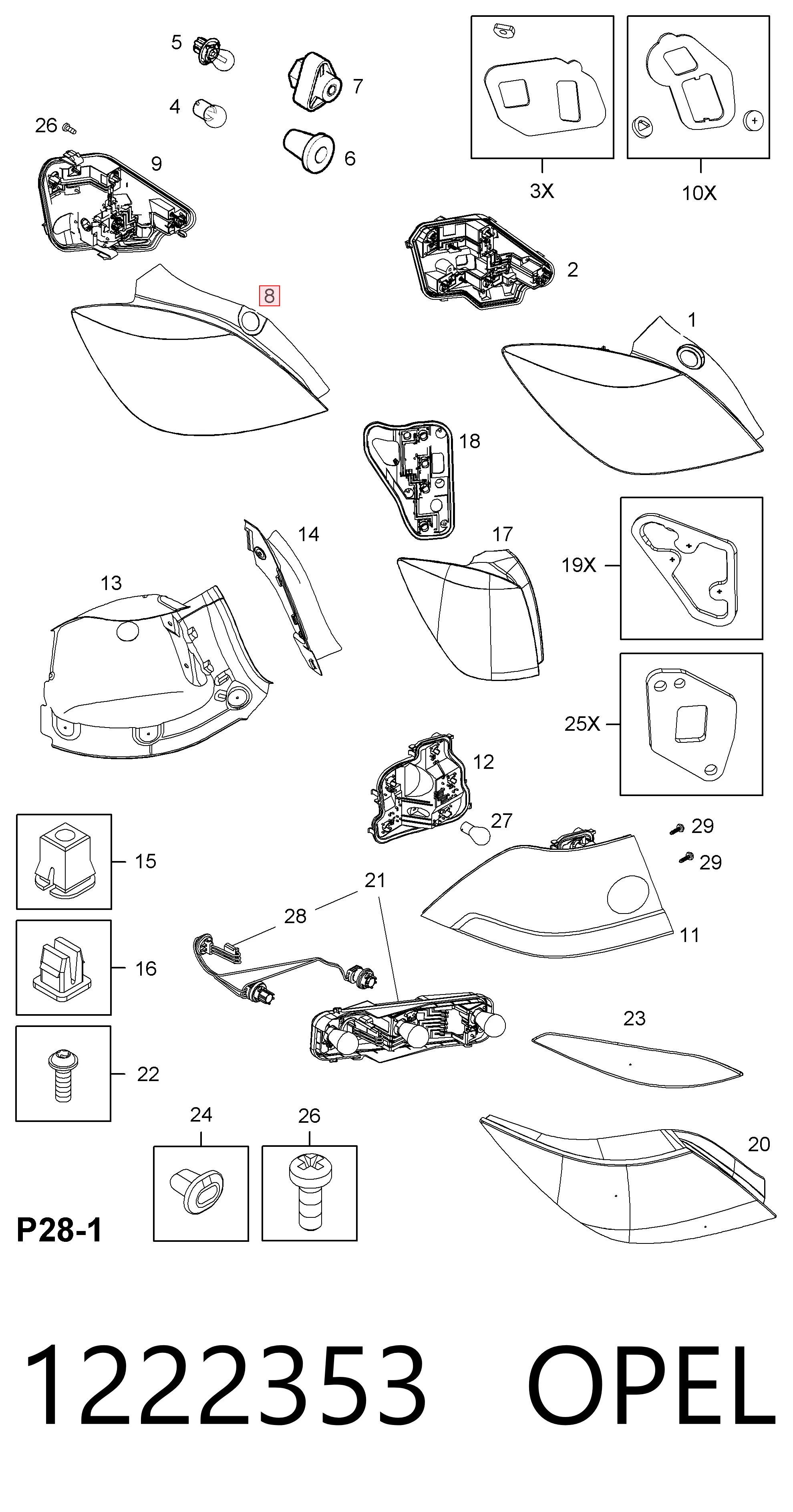  Lampa zespolona tylna lewa Opel Astra 
