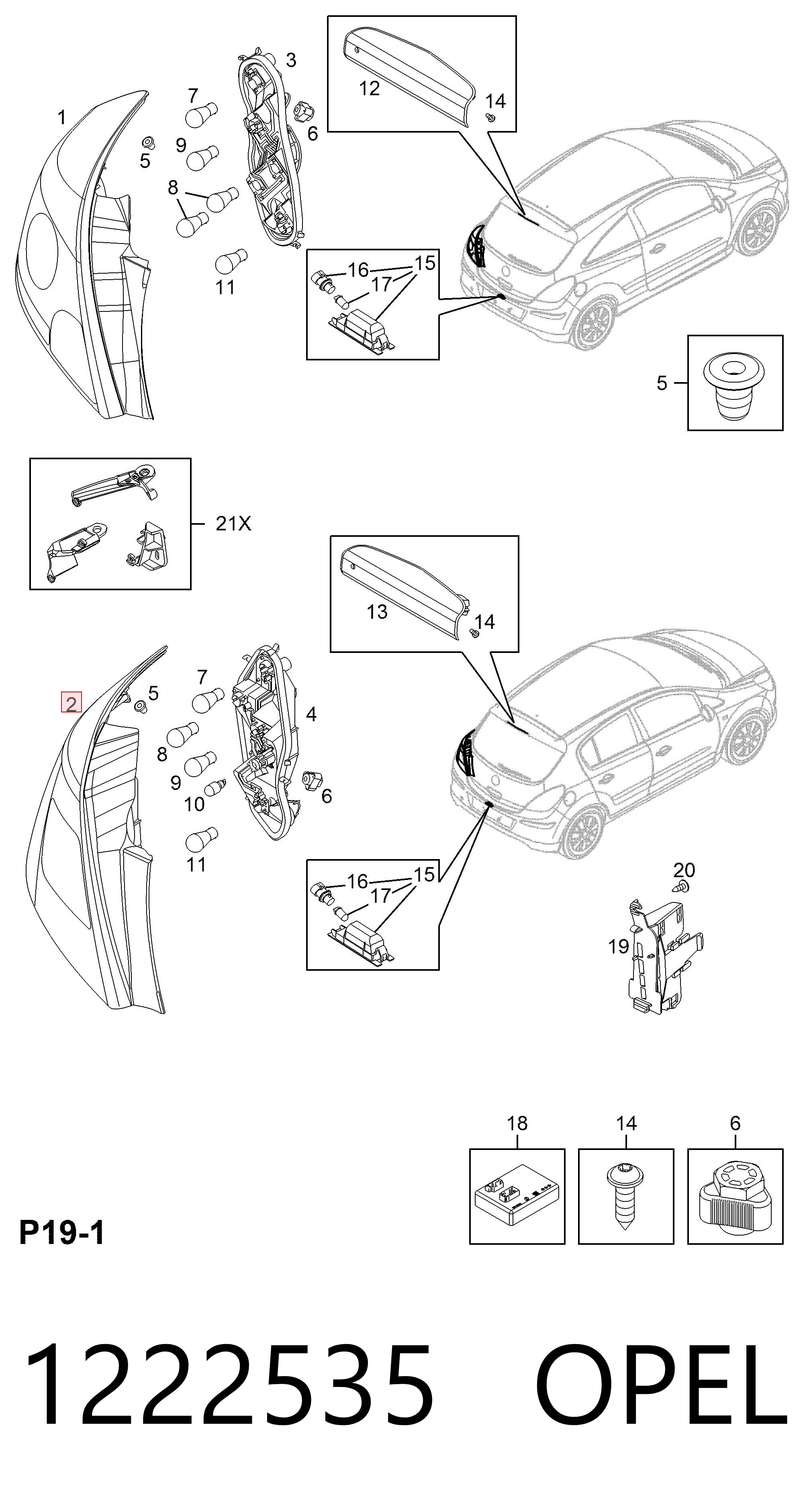 Do koszyka Lampa zespolona tylna prawa Opel Corsa D S07