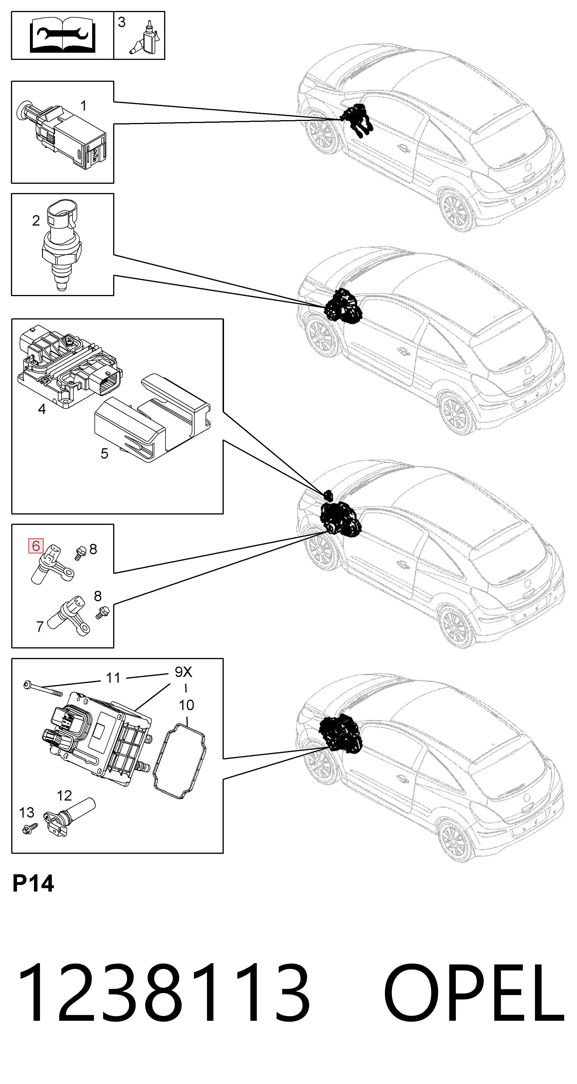 1238113 Opel Czujnik prędkości