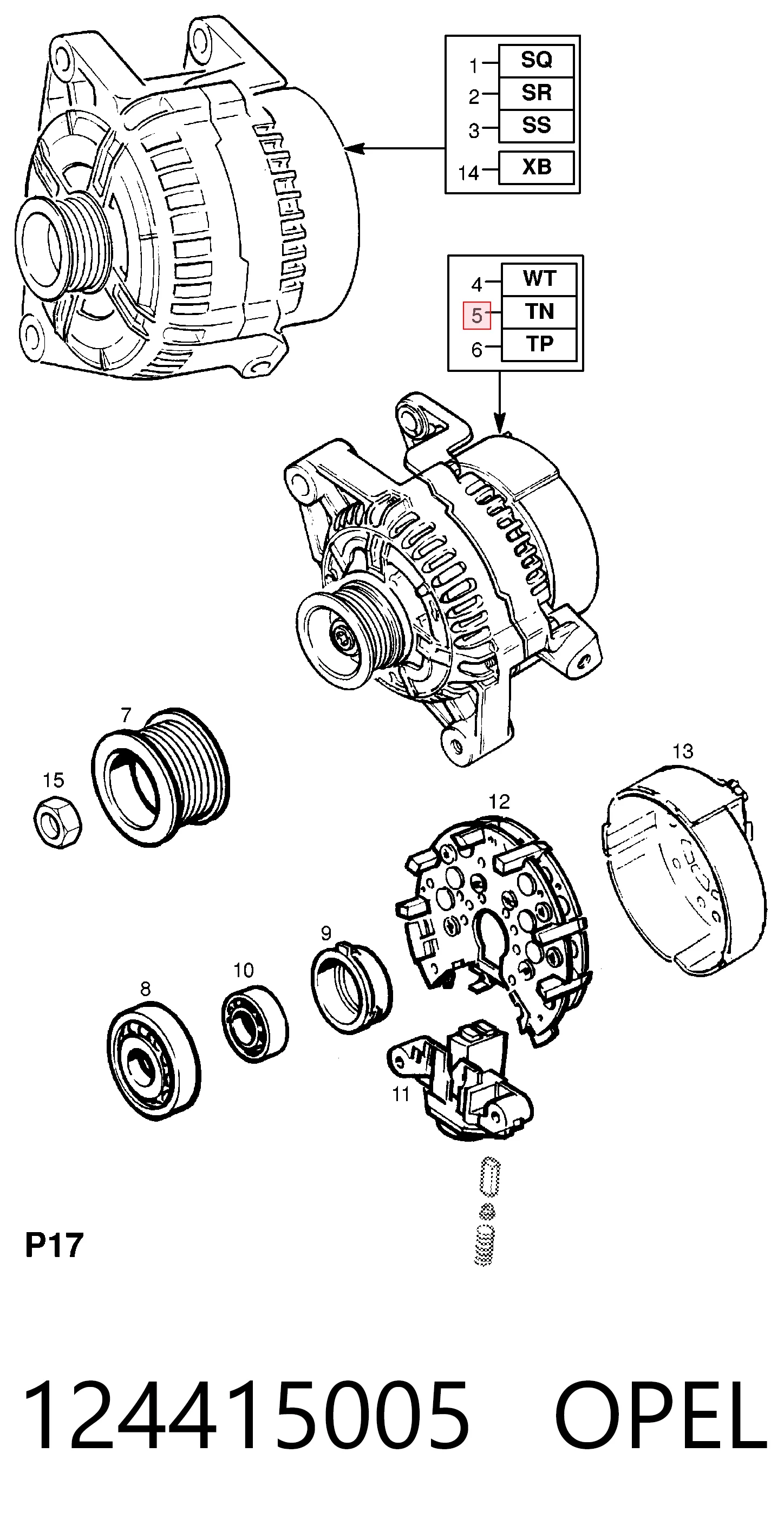 Do koszyka 0124415005 VAG Alternator