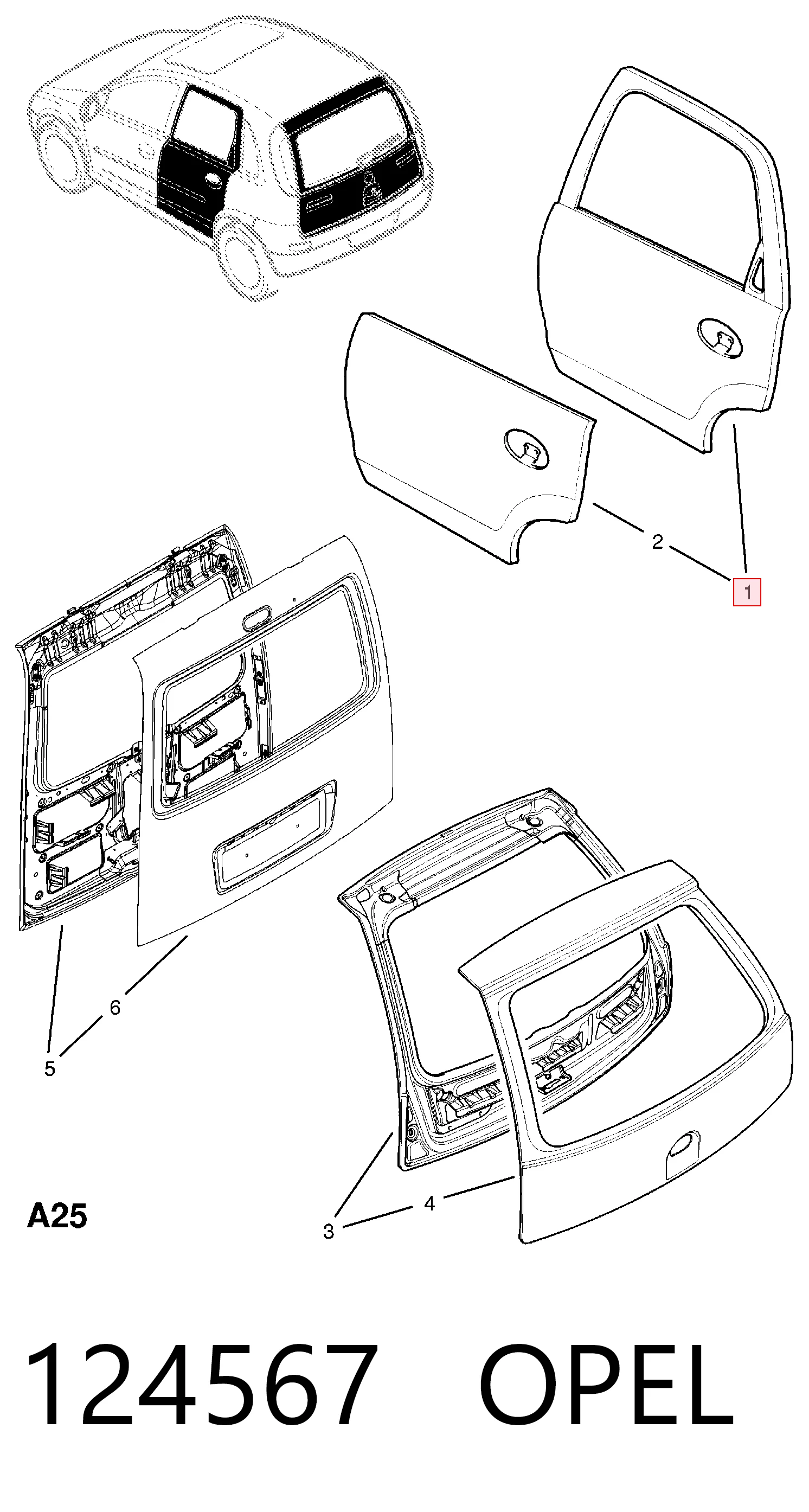 Drzwi tylne prawe Opel Corsa C hatchback (F08, F68) (2000 - 2006) cena, od 143,72 USD