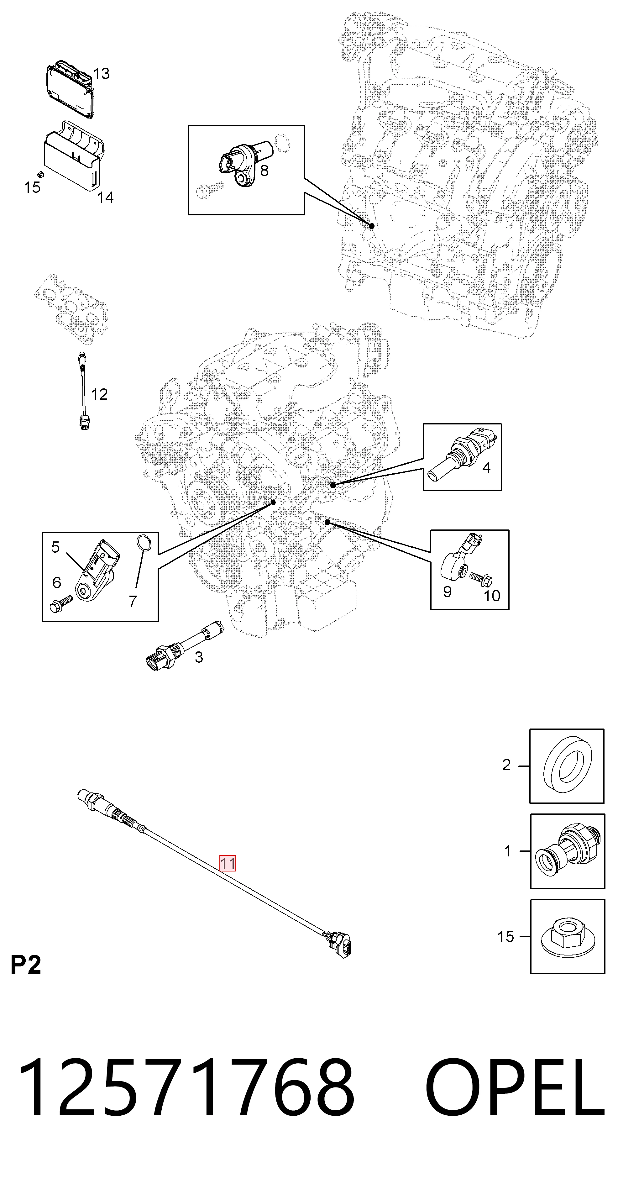 Sonda lambda czujnik tlenu przed katalizatorem 93186233 General Motors