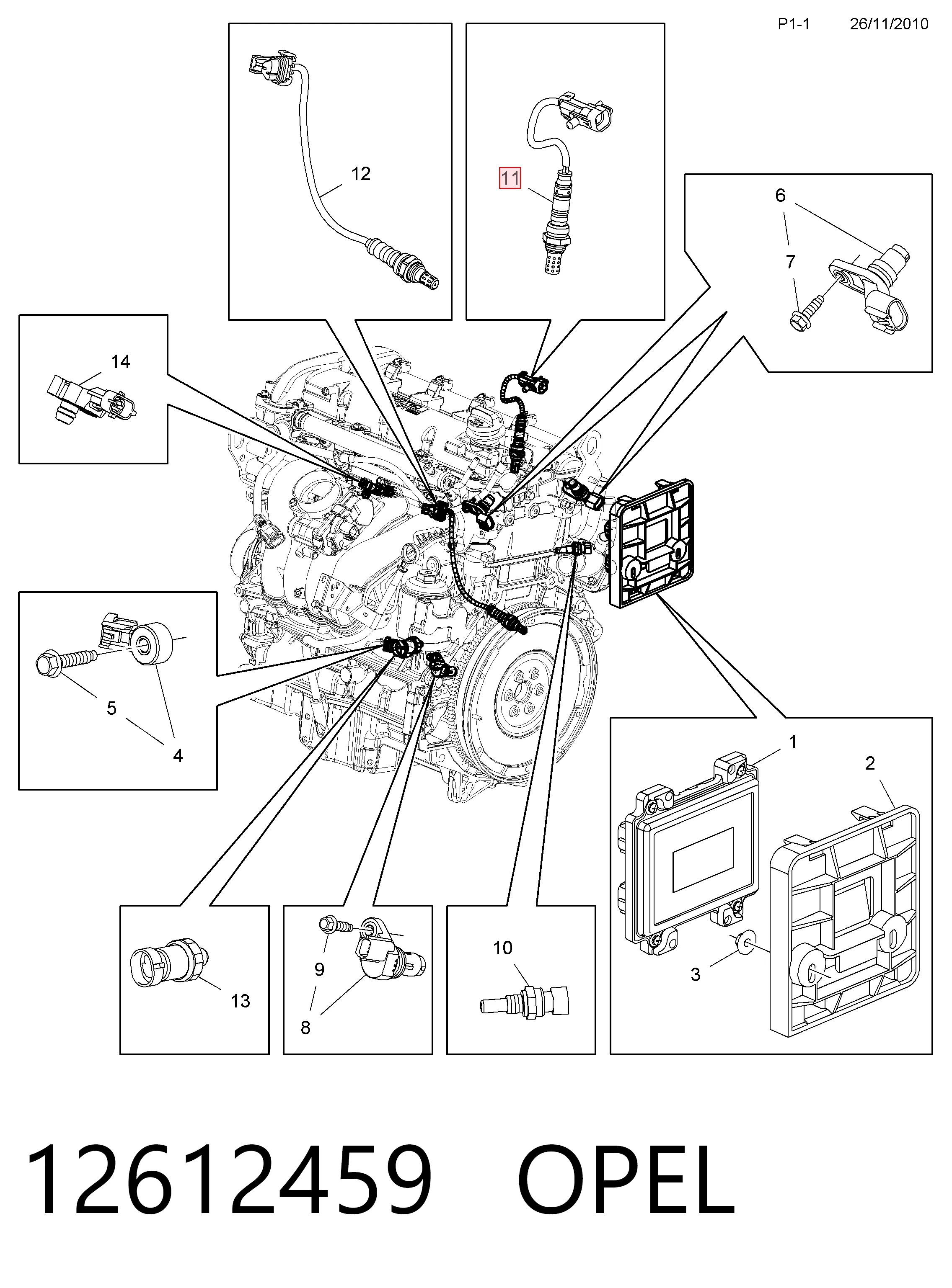 Do koszyka Sonda lambda, czujnik tlenu Opel Antara A L07
