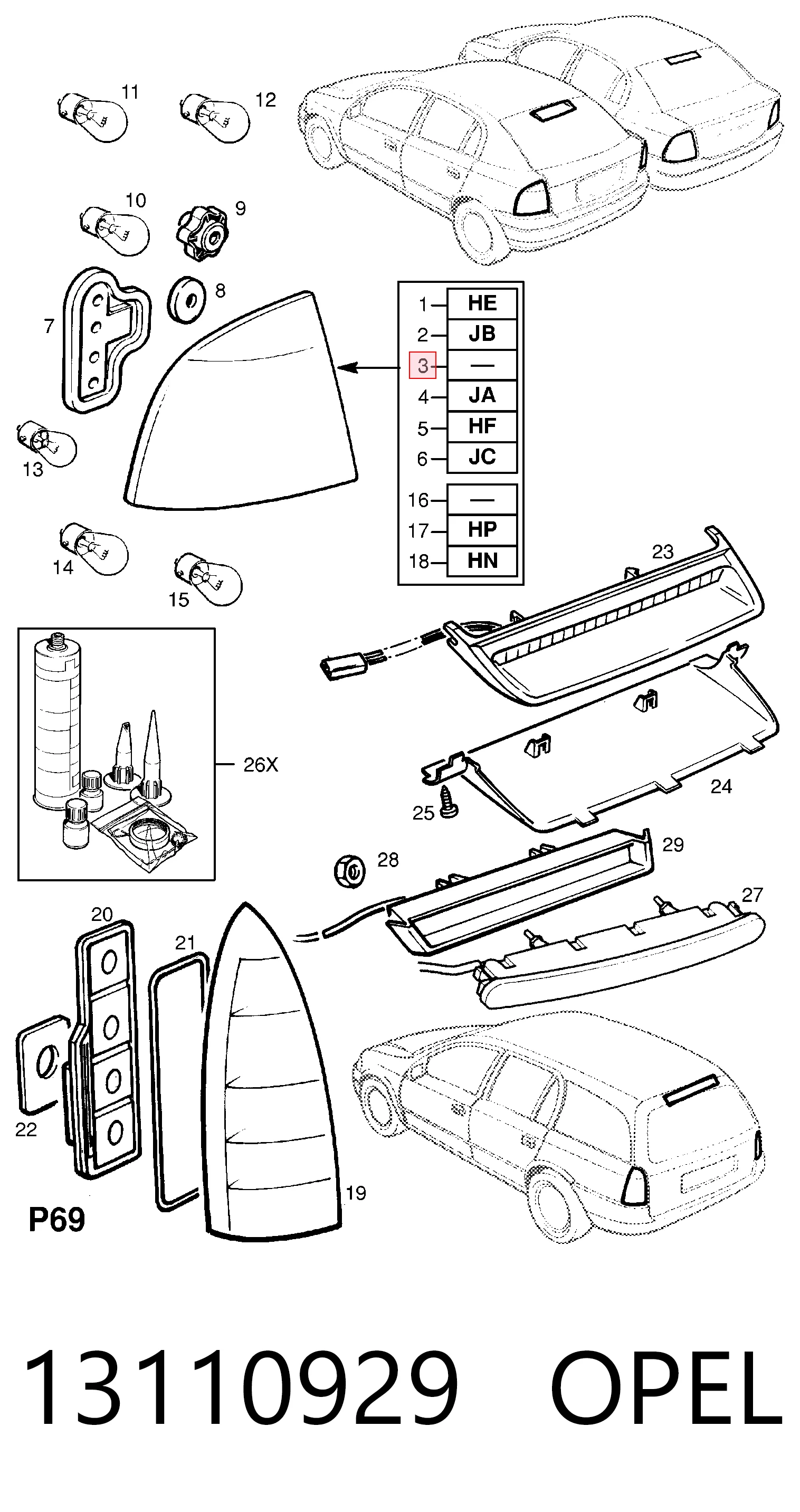  Lampa zespolona tylna lewa Opel Astra 