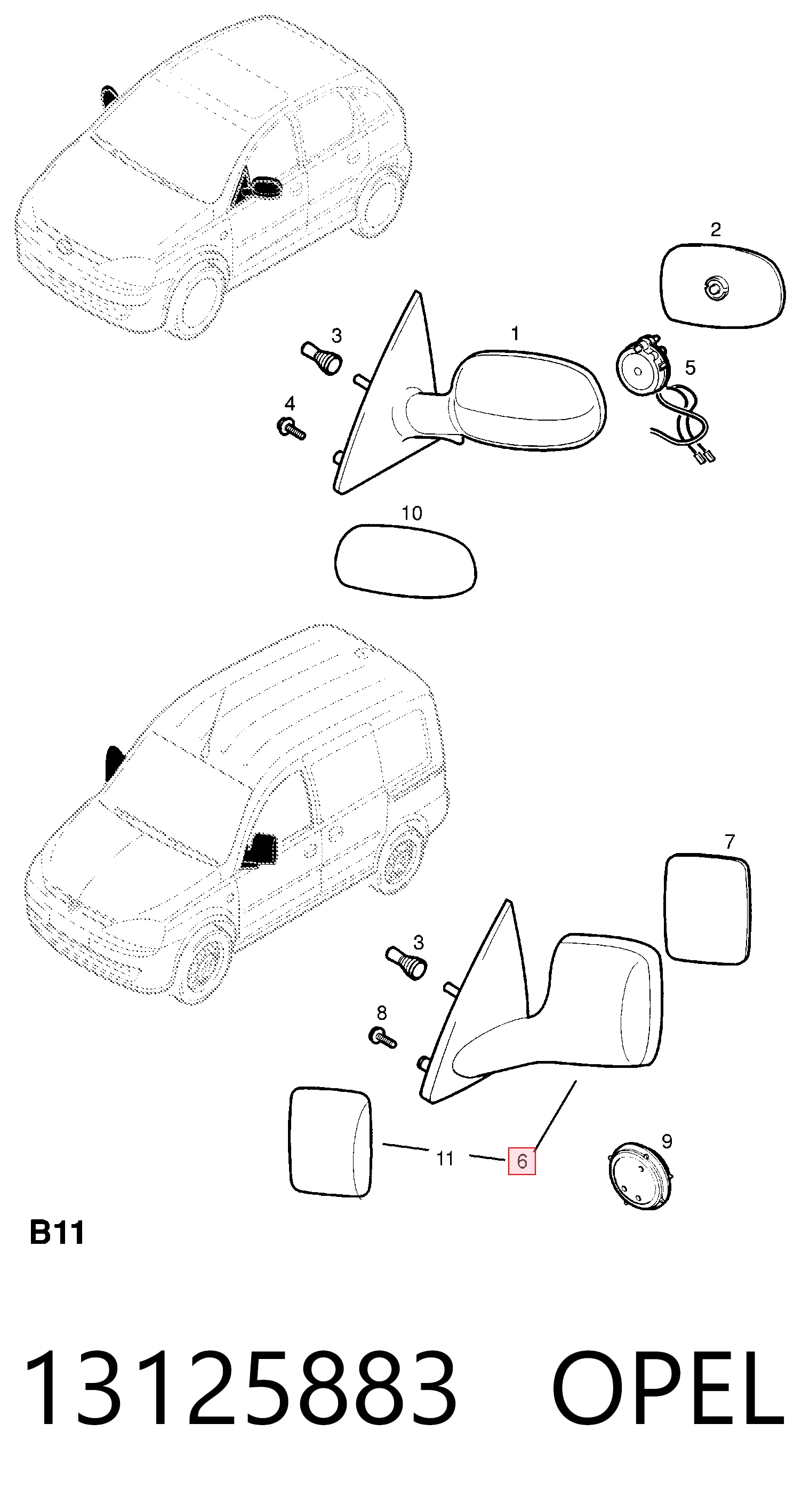  Lusterko wsteczne prawe Opel Combo 