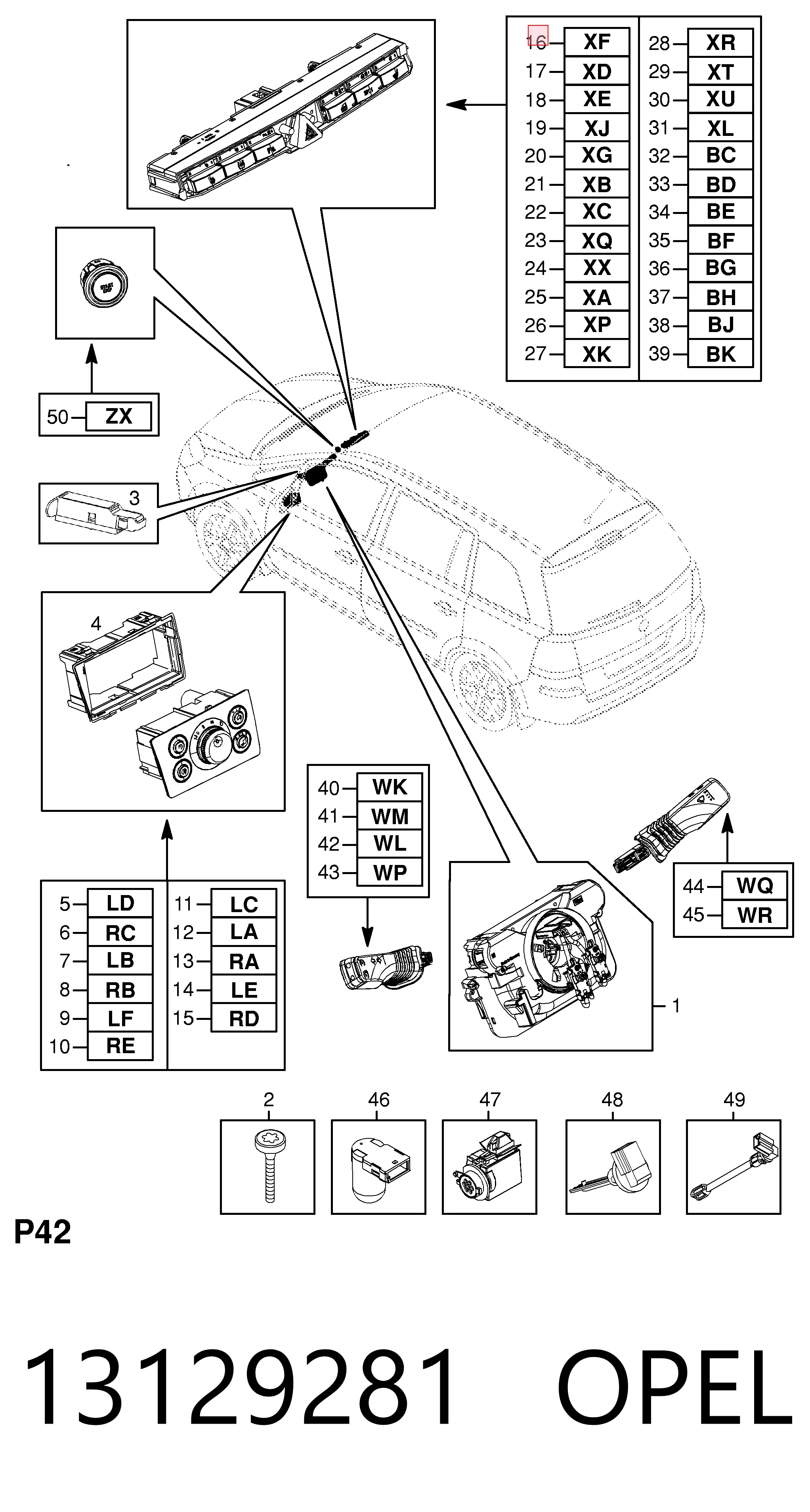 Przycisk włączania światła awaryjnego Opel Astra H kombi (L35) (2004 - 2014) cena, od 32,39 USD