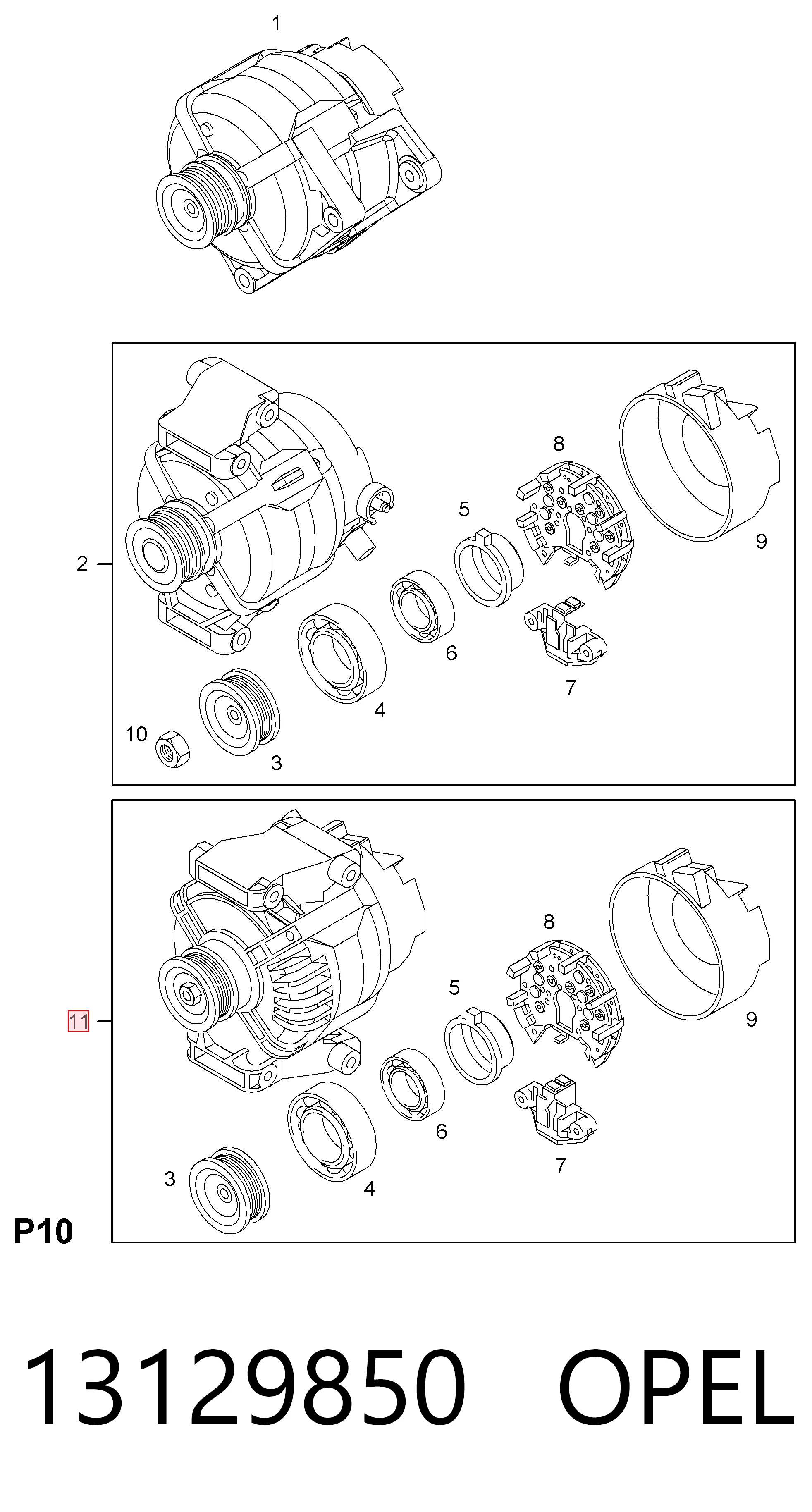 13129850 Opel Alternator