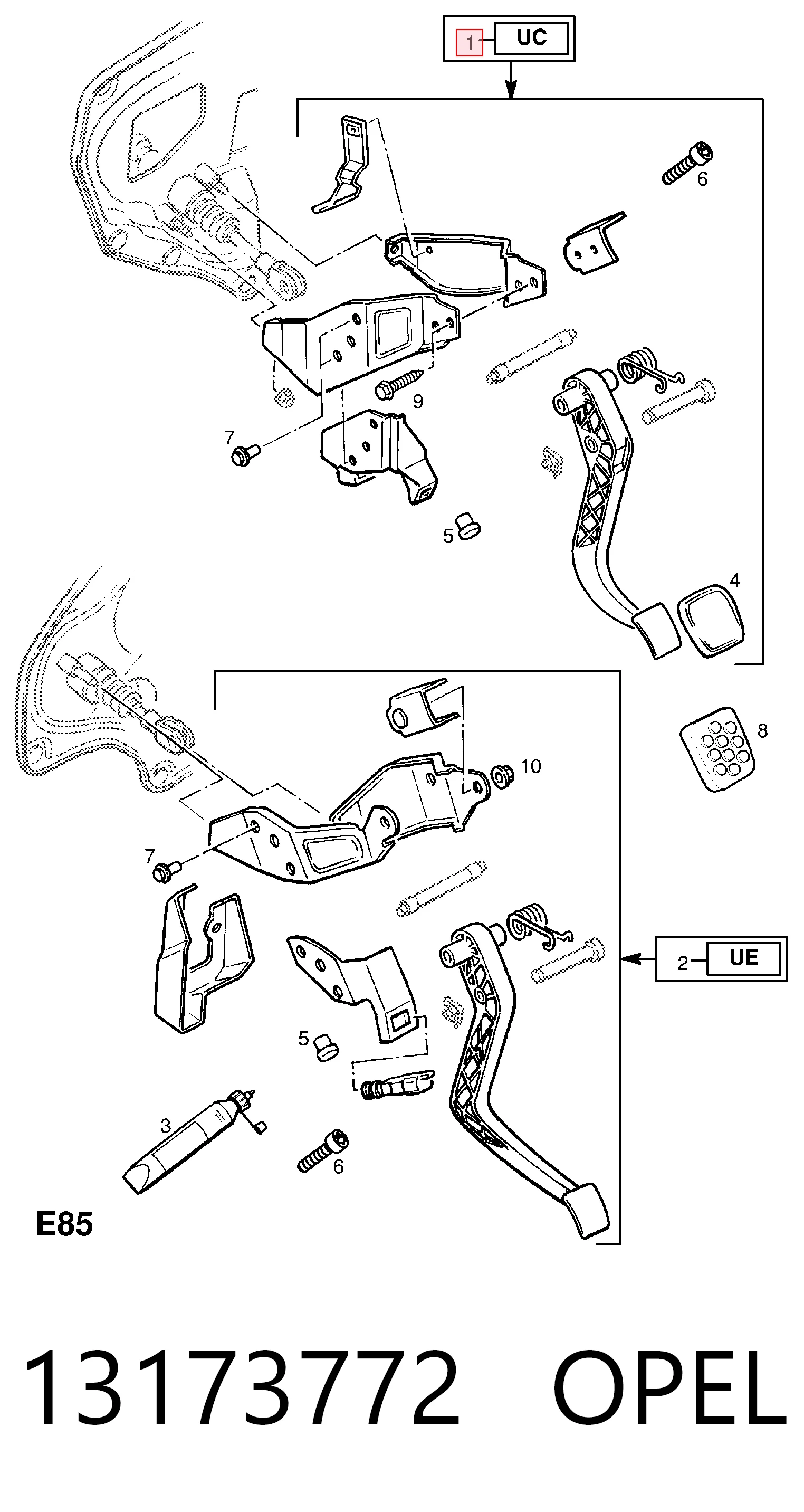 Pedał sprzęgła do Opel Astra H L35