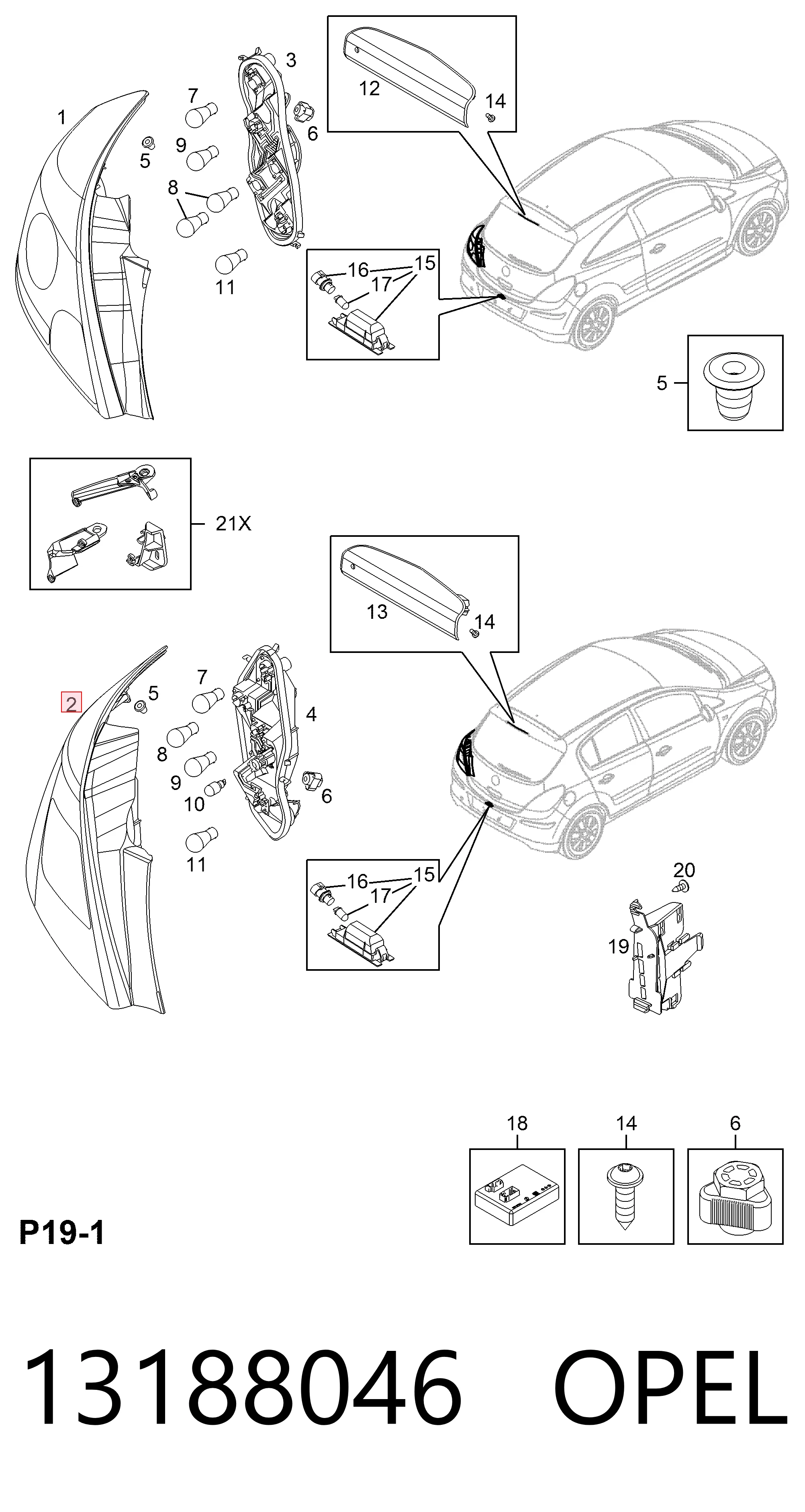 Lampa zespolona tylna prawa Opel Corsa 