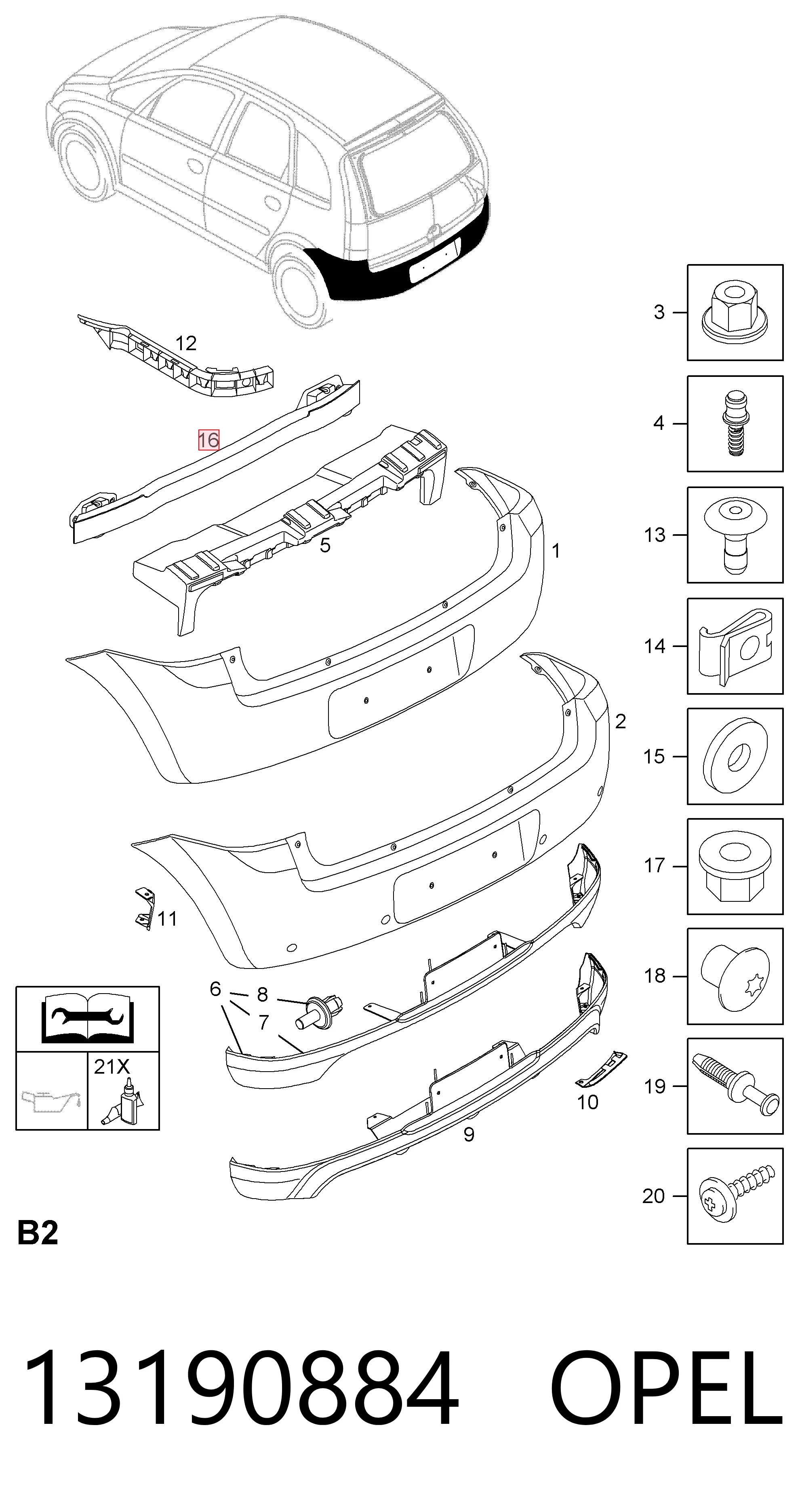 Wzmocnienie zderzaka tylnego Opel Meriva A minivan (2003 - 2010) cena, od 70,14 USD