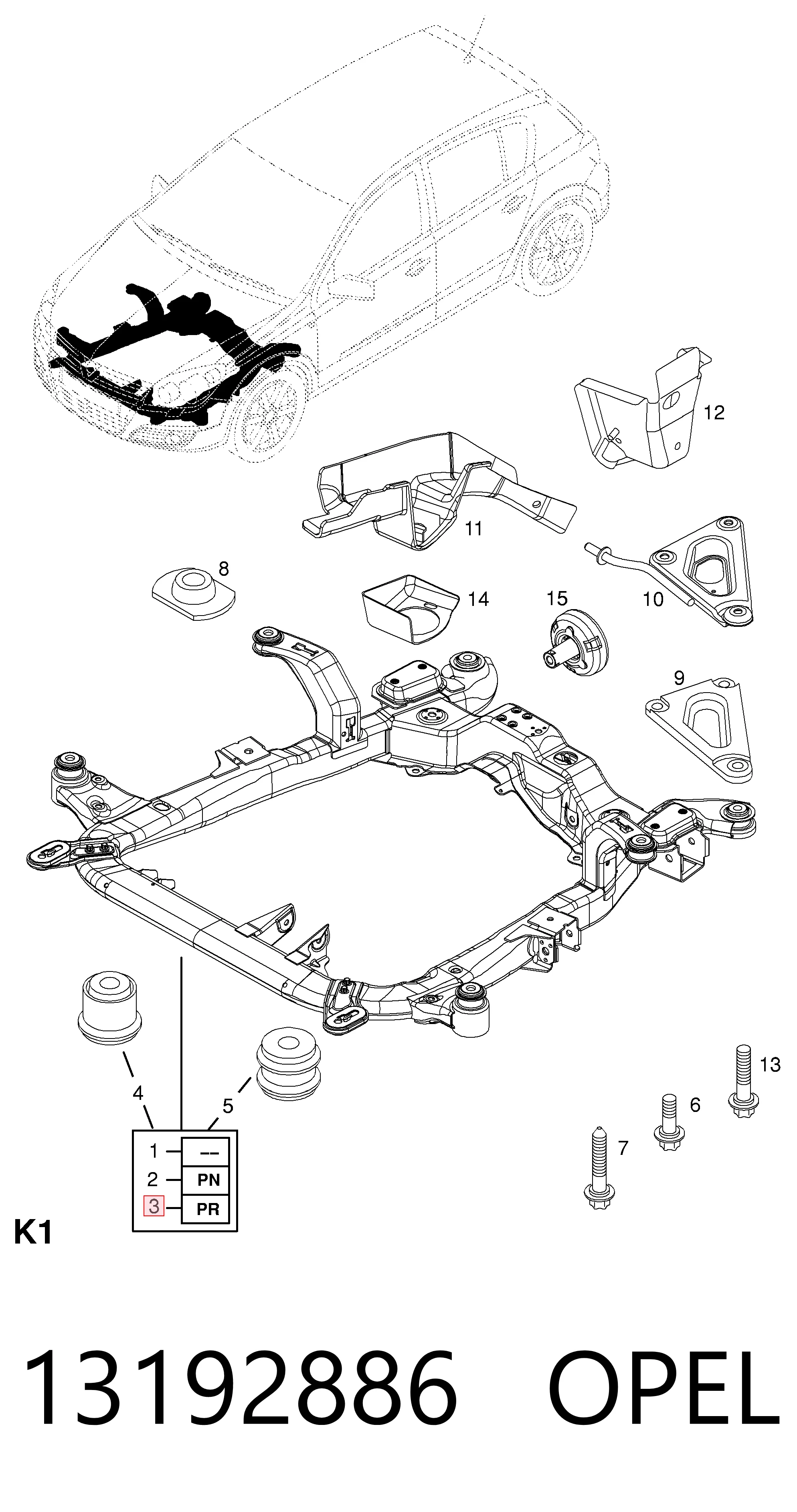 Korpus osi przedniej do Opel Zafira B A05