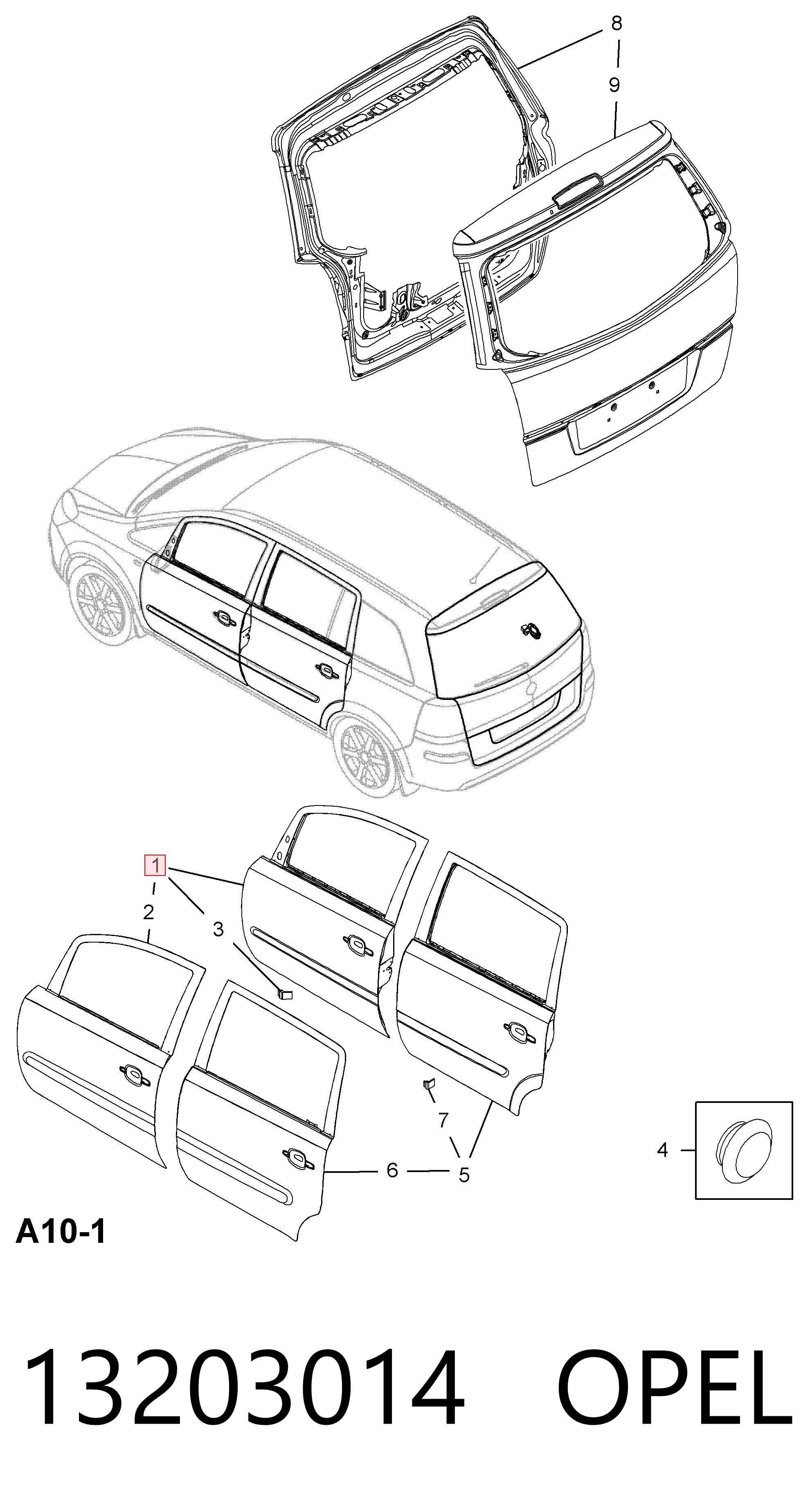 Drzwi przednie prawe do Opel Zafira B A05