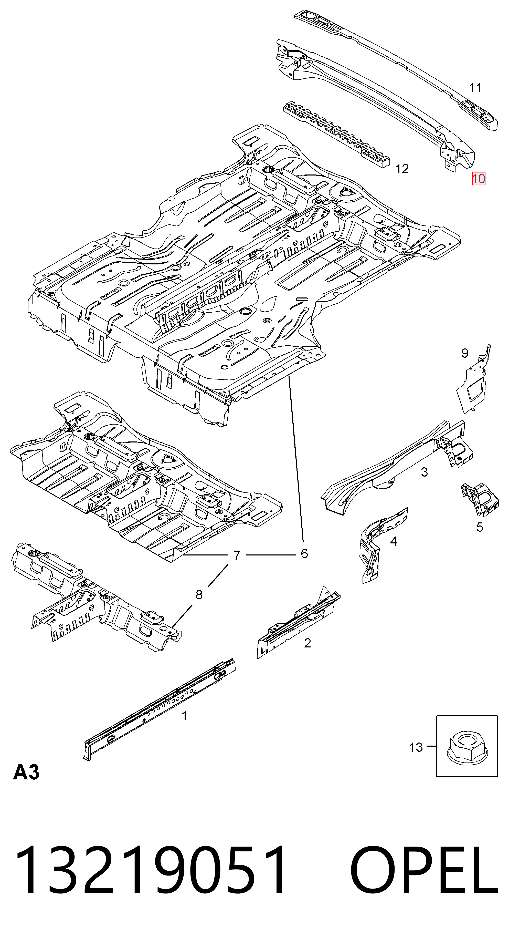 Wzmocnienie zderzaka tylnego Opel Zafira B minivan (A05) (2005 - 2011) cena, od 75,38 USD