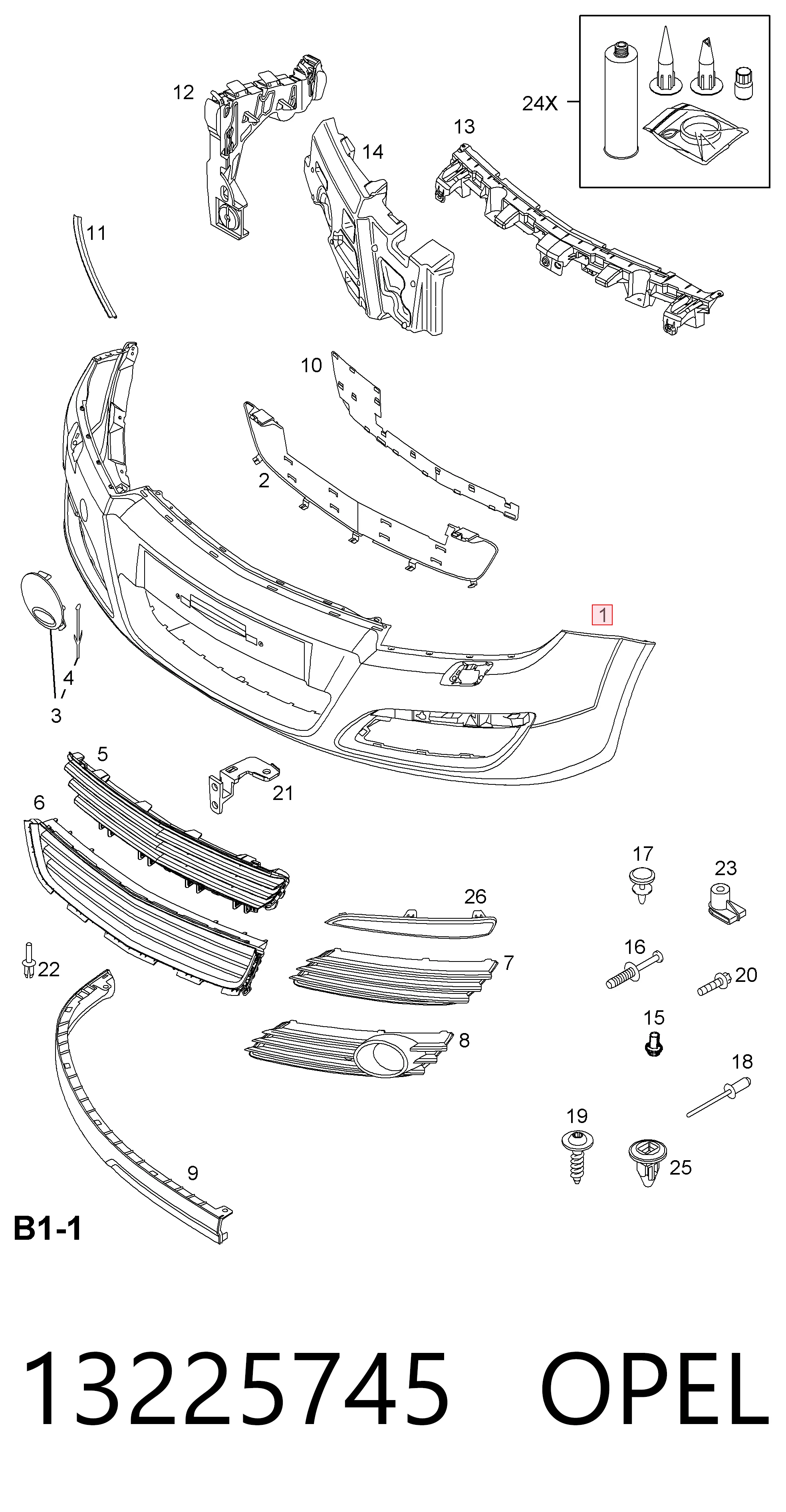 Zderzak przedni do Opel Astra H L69