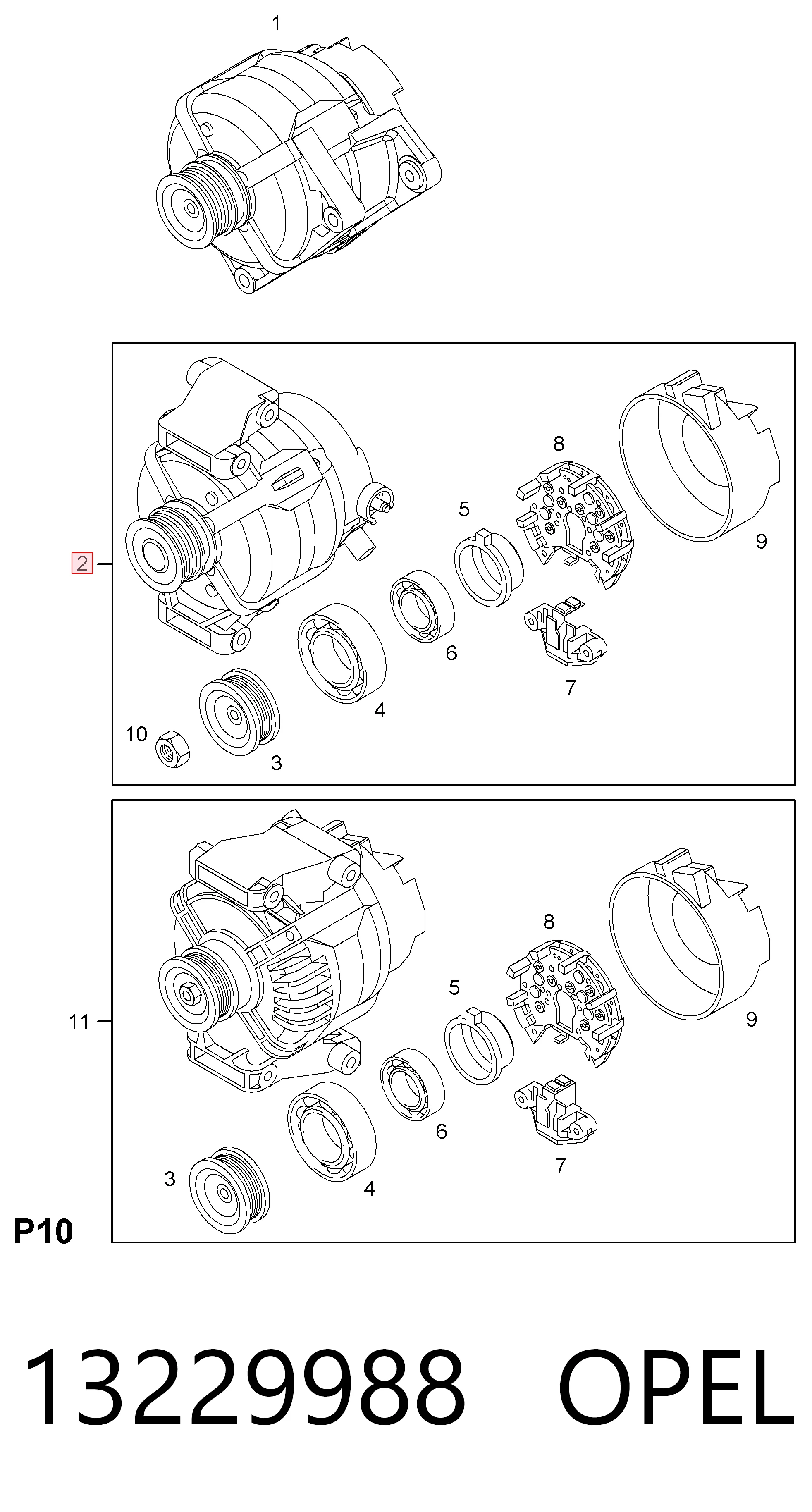 13229988 Opel Alternator