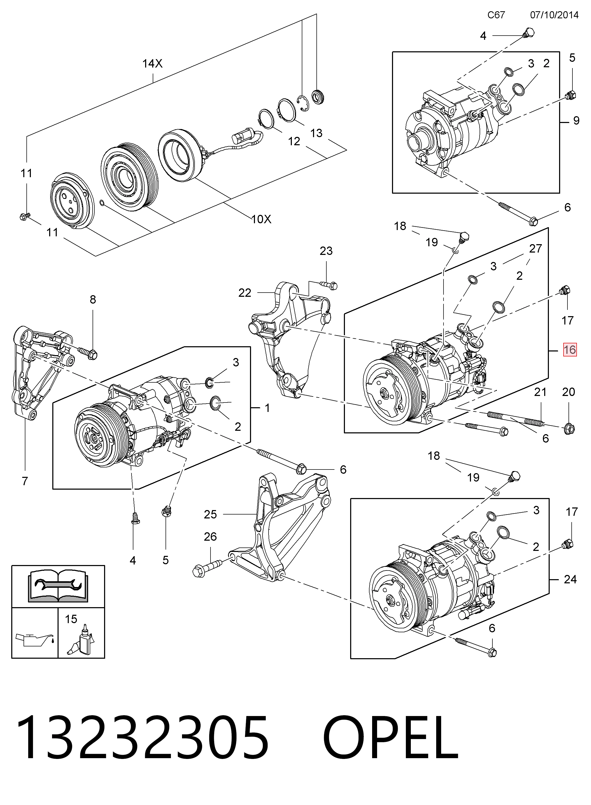 13262836 General Motors Sprężarka klimatyzacji