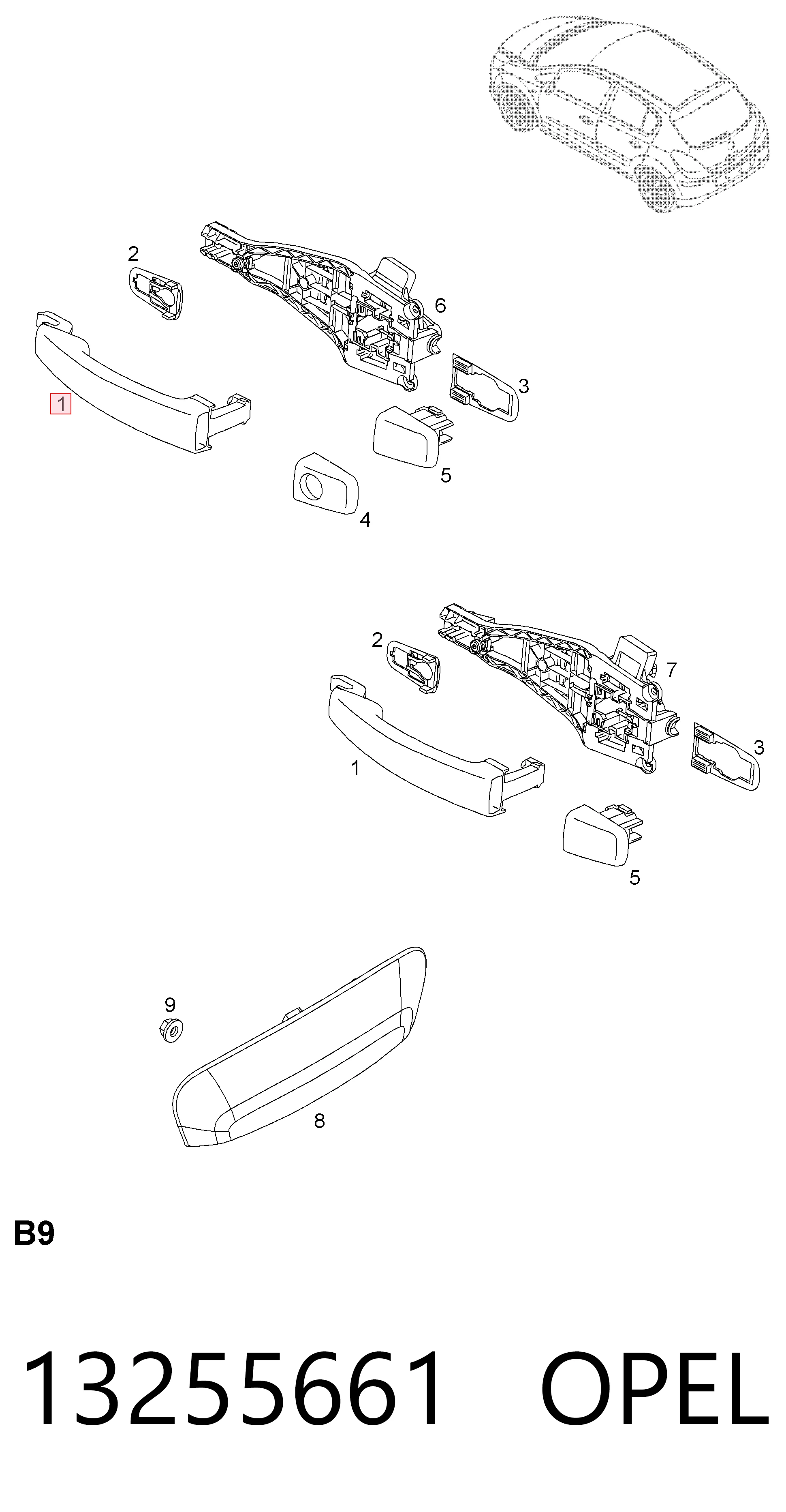 Klamka drzwi przednich zewnętrzna General Motors 13255661 cena, od 38,07 USD