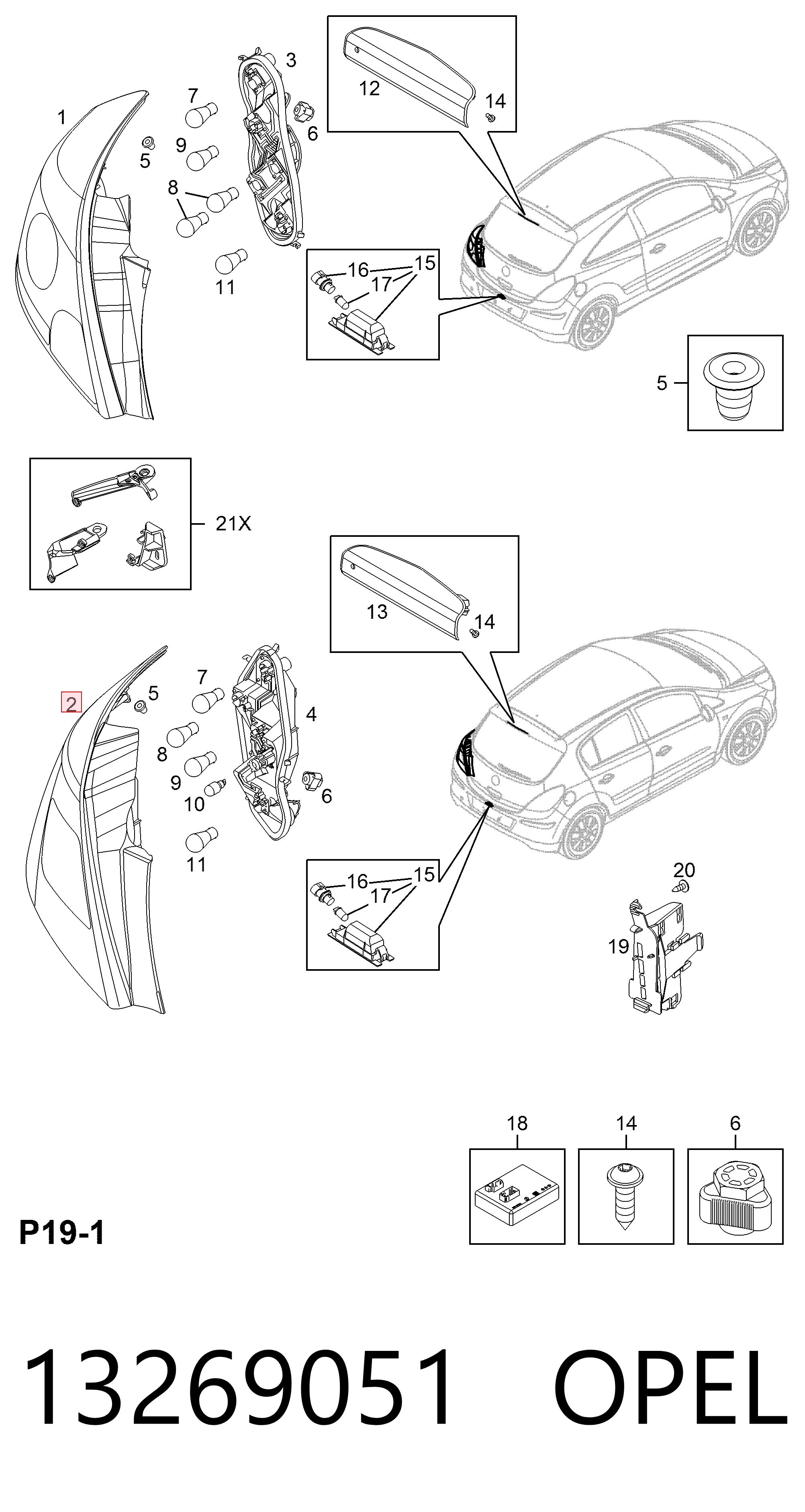  Lampa zespolona tylna prawa Opel Corsa 