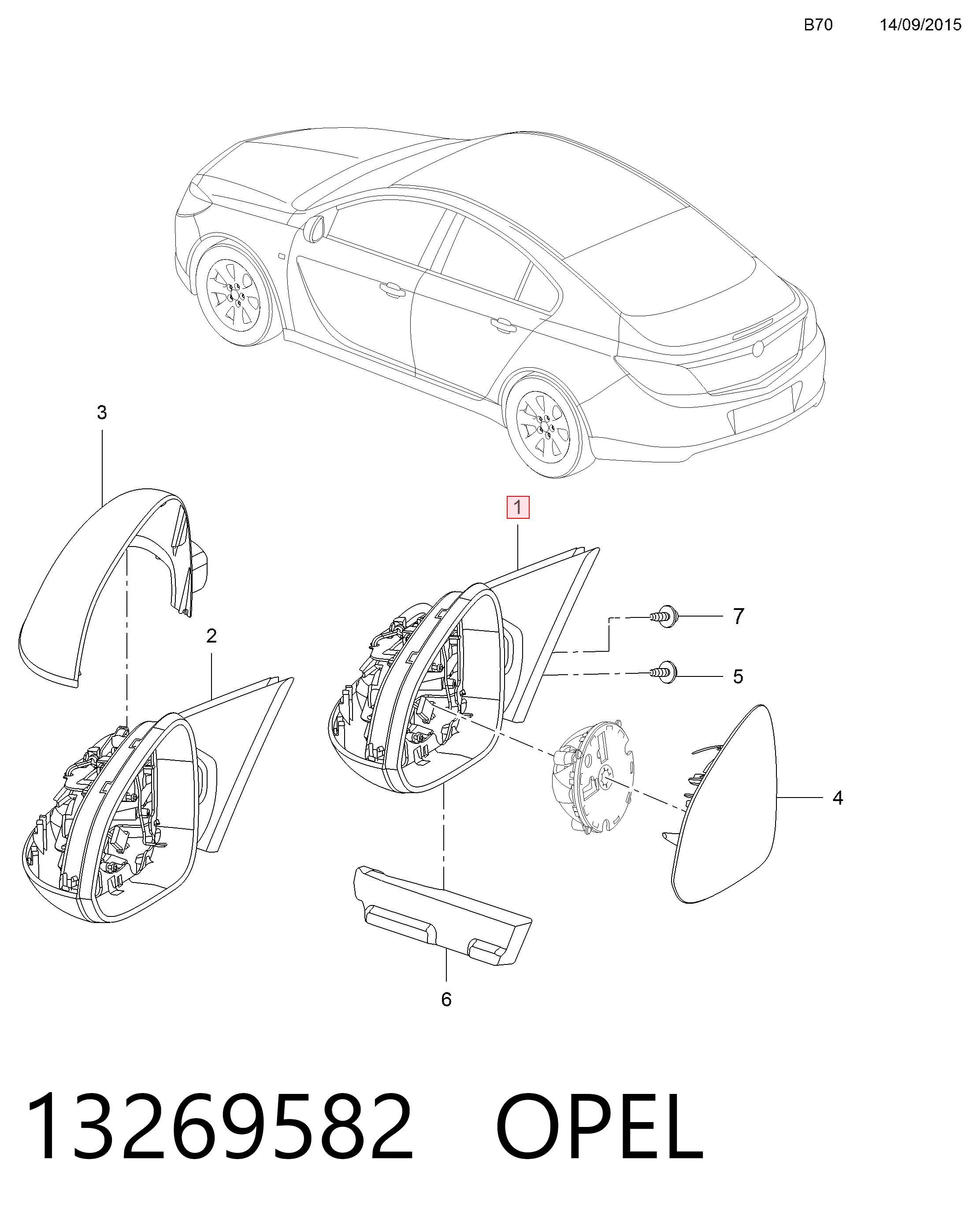  Lusterko wsteczne prawe Opel Insignia 