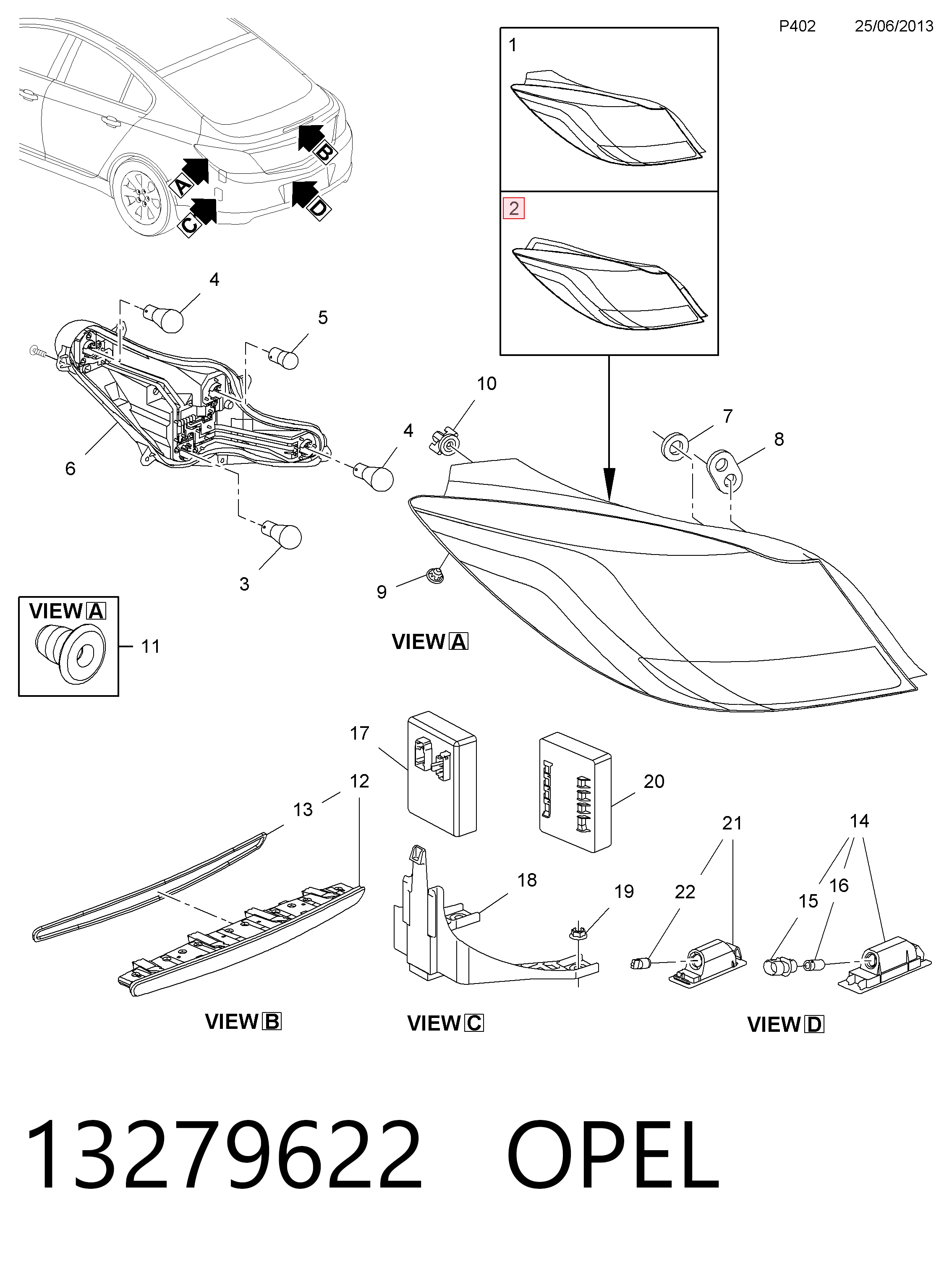 Do koszyka Lampa zespolona tylna prawa Opel Insignia A G09