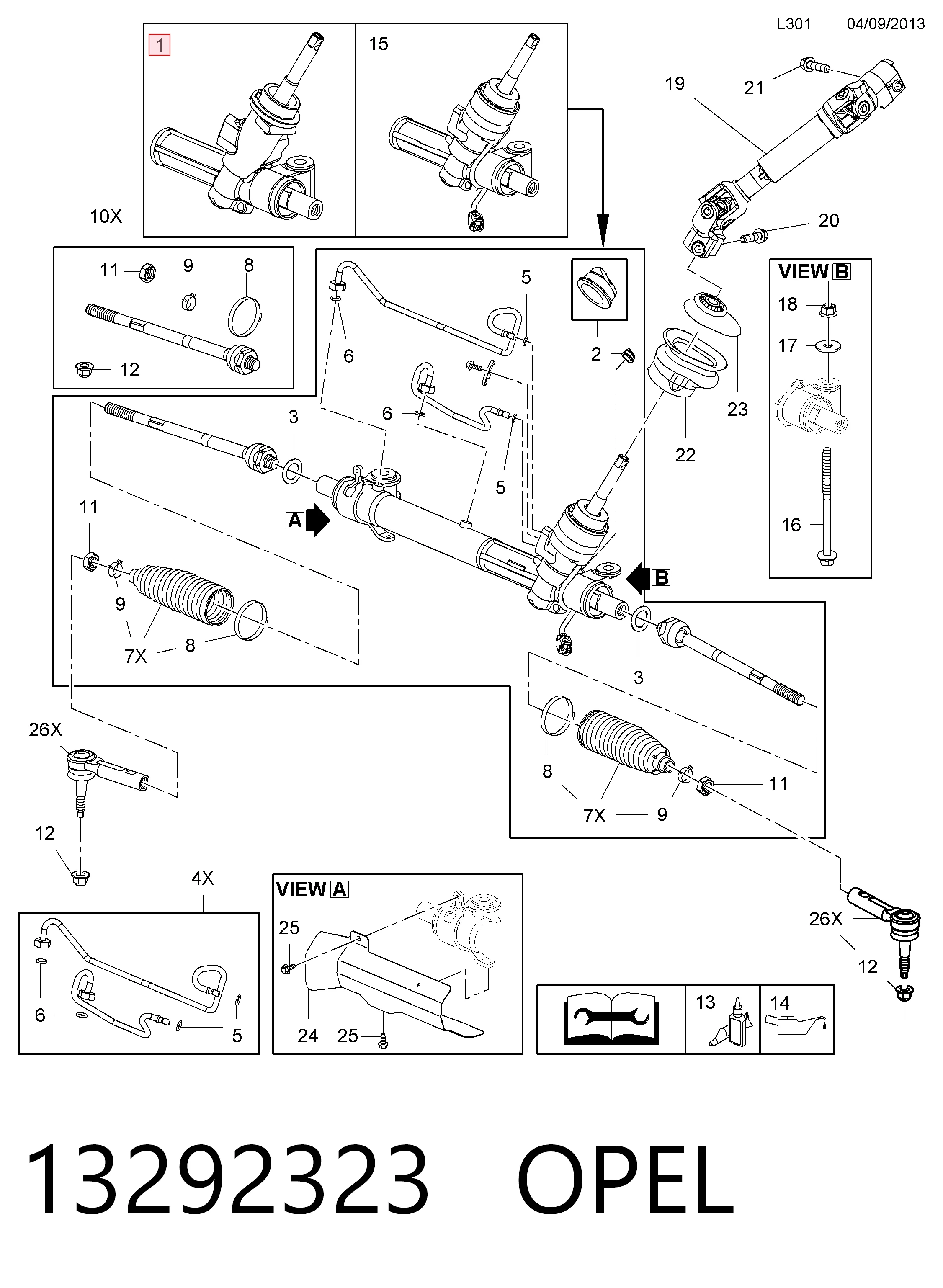 Listwa kierownicza (maglownica) 95516748 General Motors