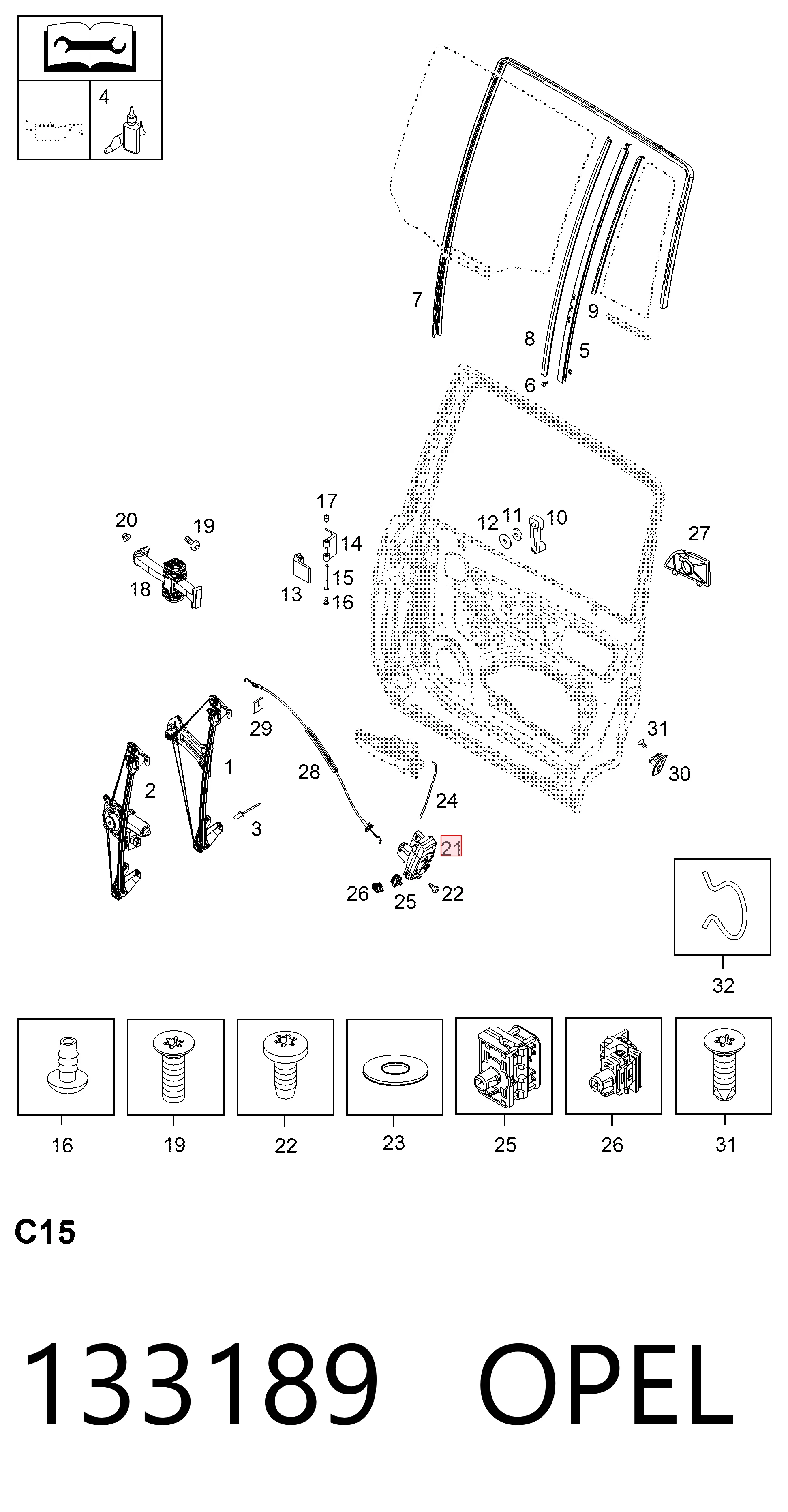 Do koszyka Zamek drzwi tylnych prawych Opel Zafira B A05