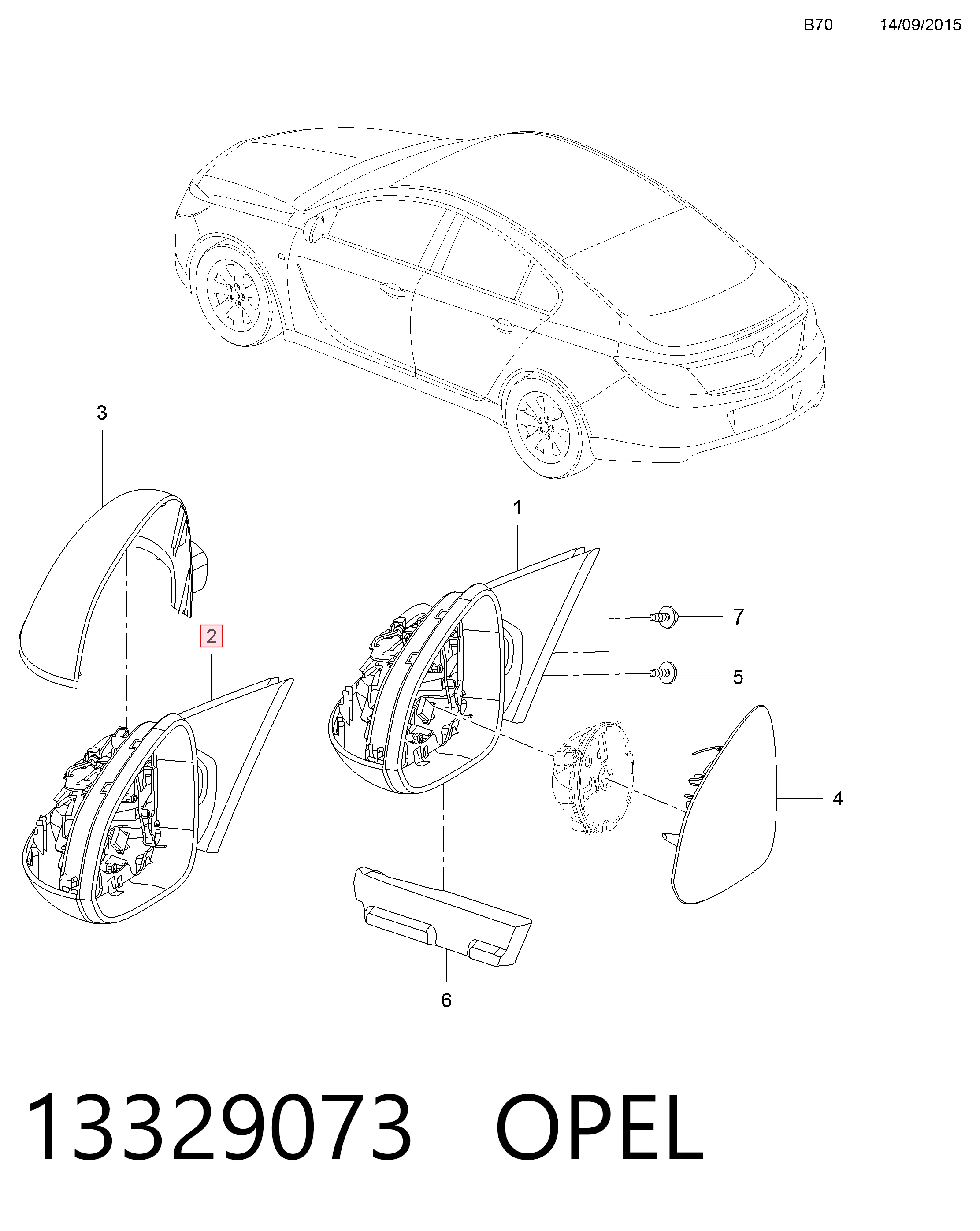 1428468 General Motors Lusterko wsteczne prawe