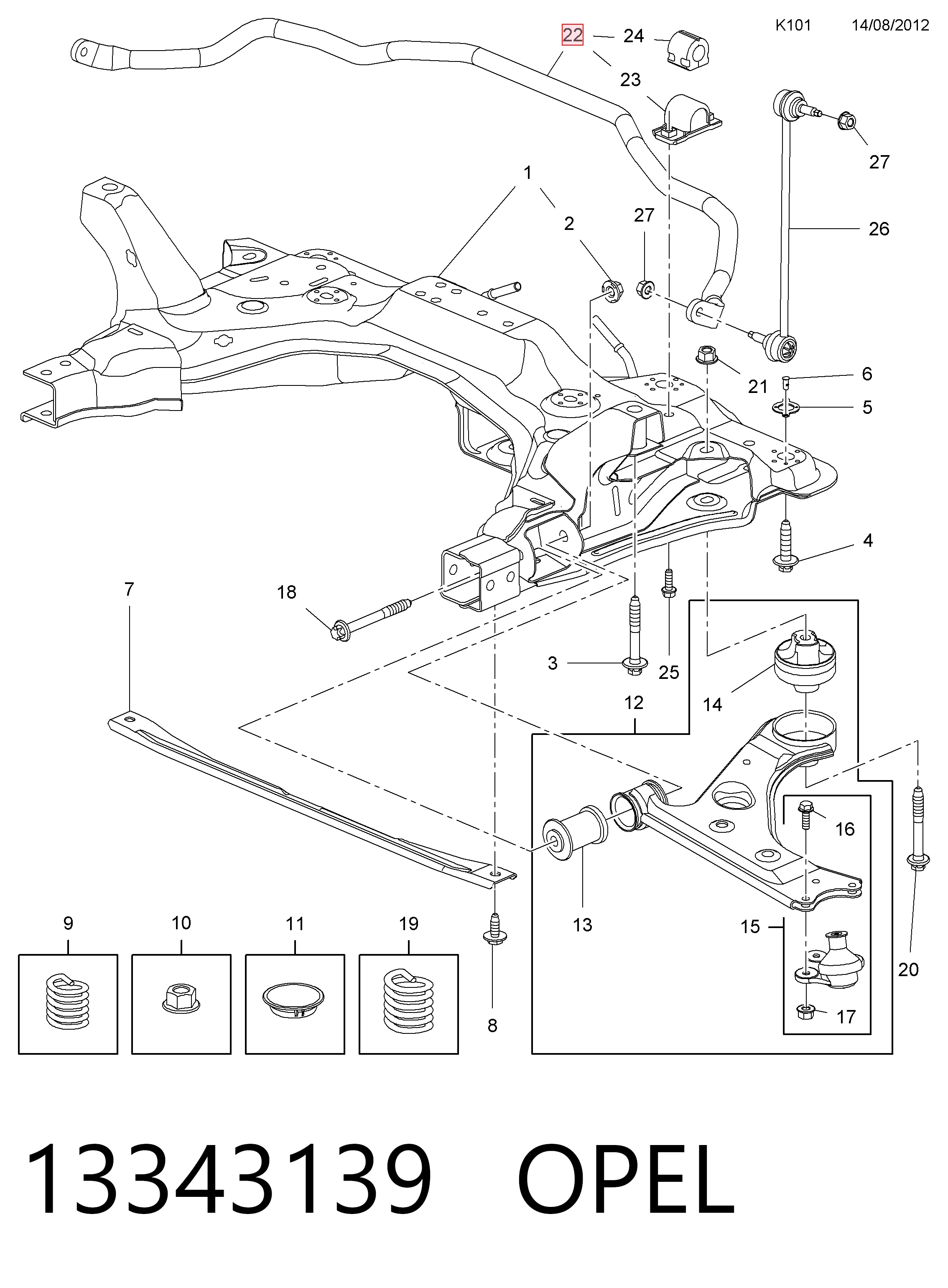 Do koszyka 55700770 General Motors Stabilizator przedni