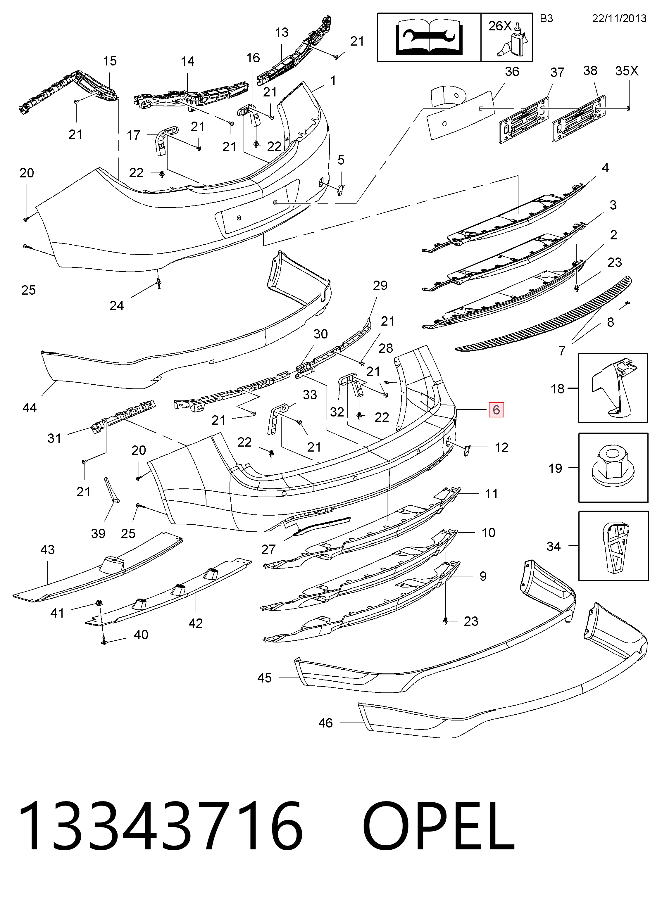 Zderzak tylny General Motors 20972989 cena, od 272,05 USD